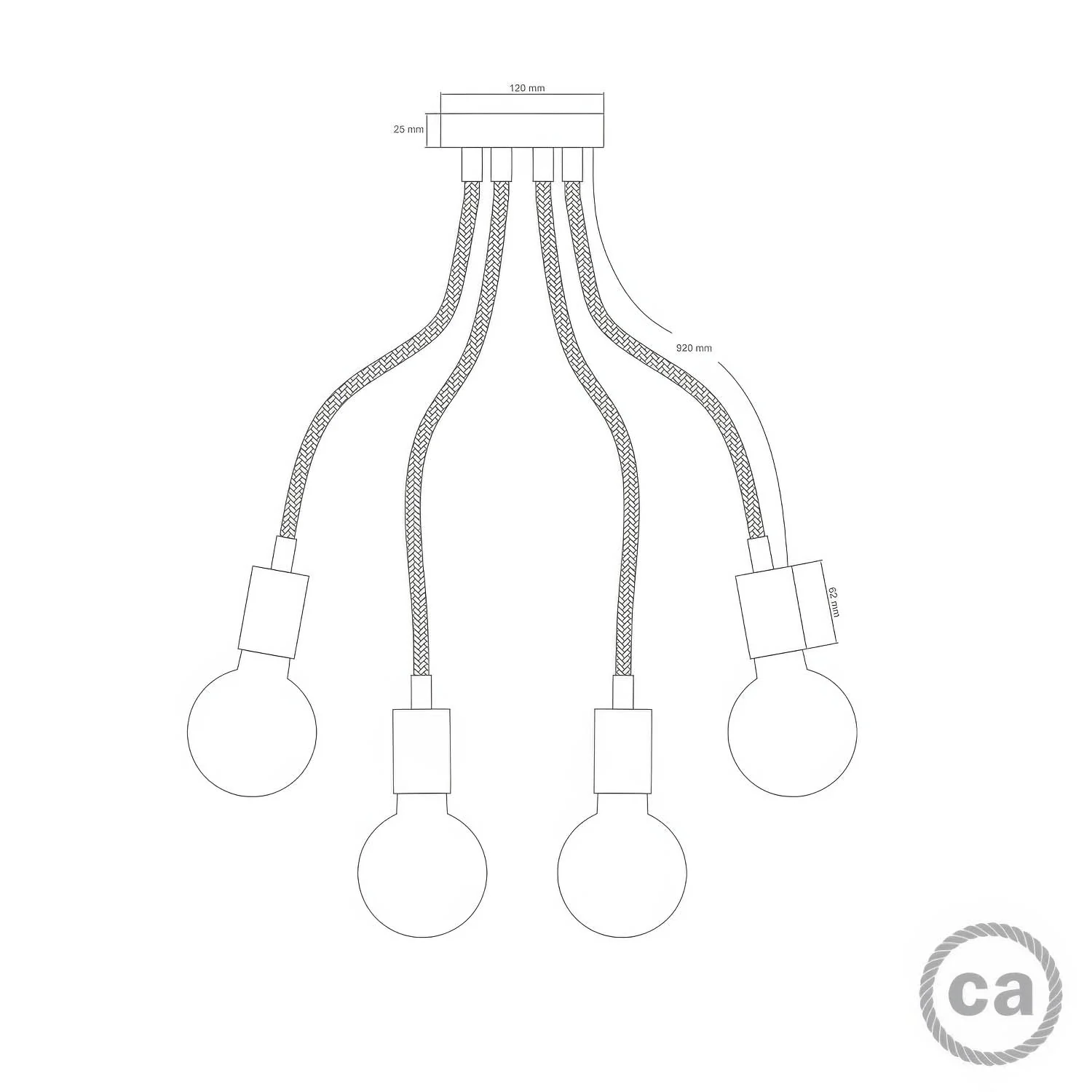 Flex 90, plafonnier articulé à lumière diffuse avec ampoule LED G95 - Cuivre satiné - Image 4