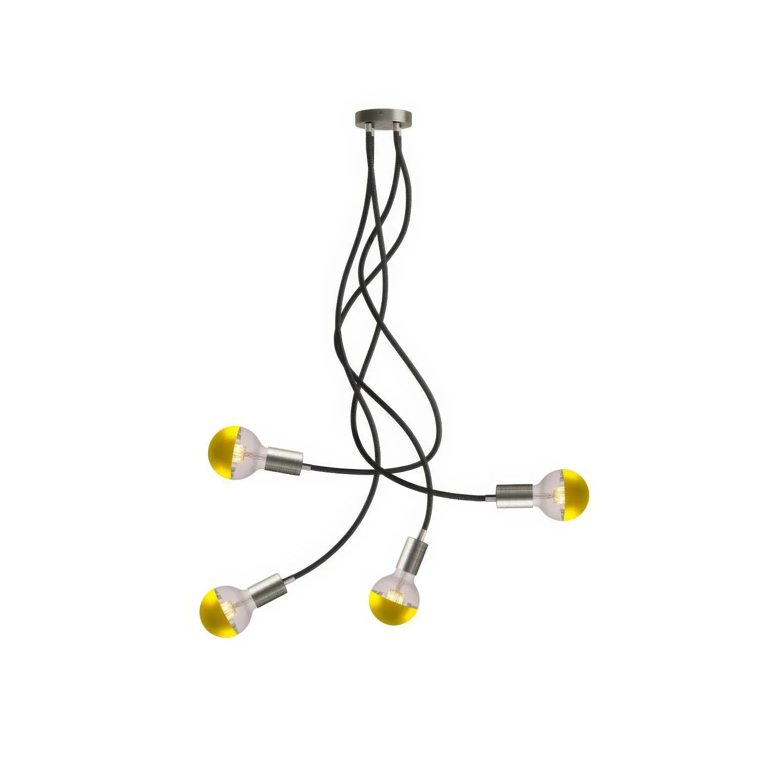 Flex 90 lampe de plafond articulée à lumière diffuse avec ampoule LED G95 - Titane satiné