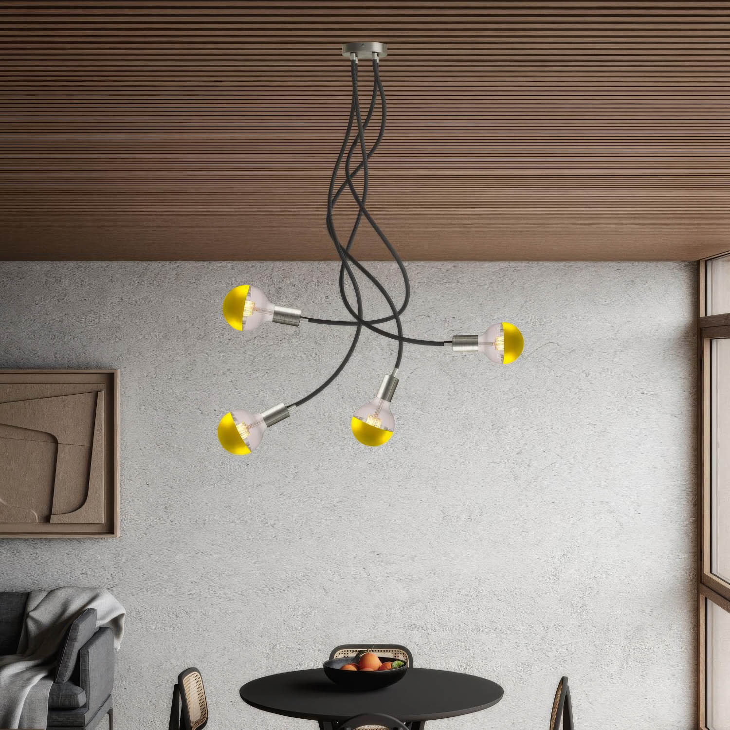 Flex 90 lampe de plafond articulée à lumière diffuse avec ampoule LED G95 - Titane satiné - Image 2