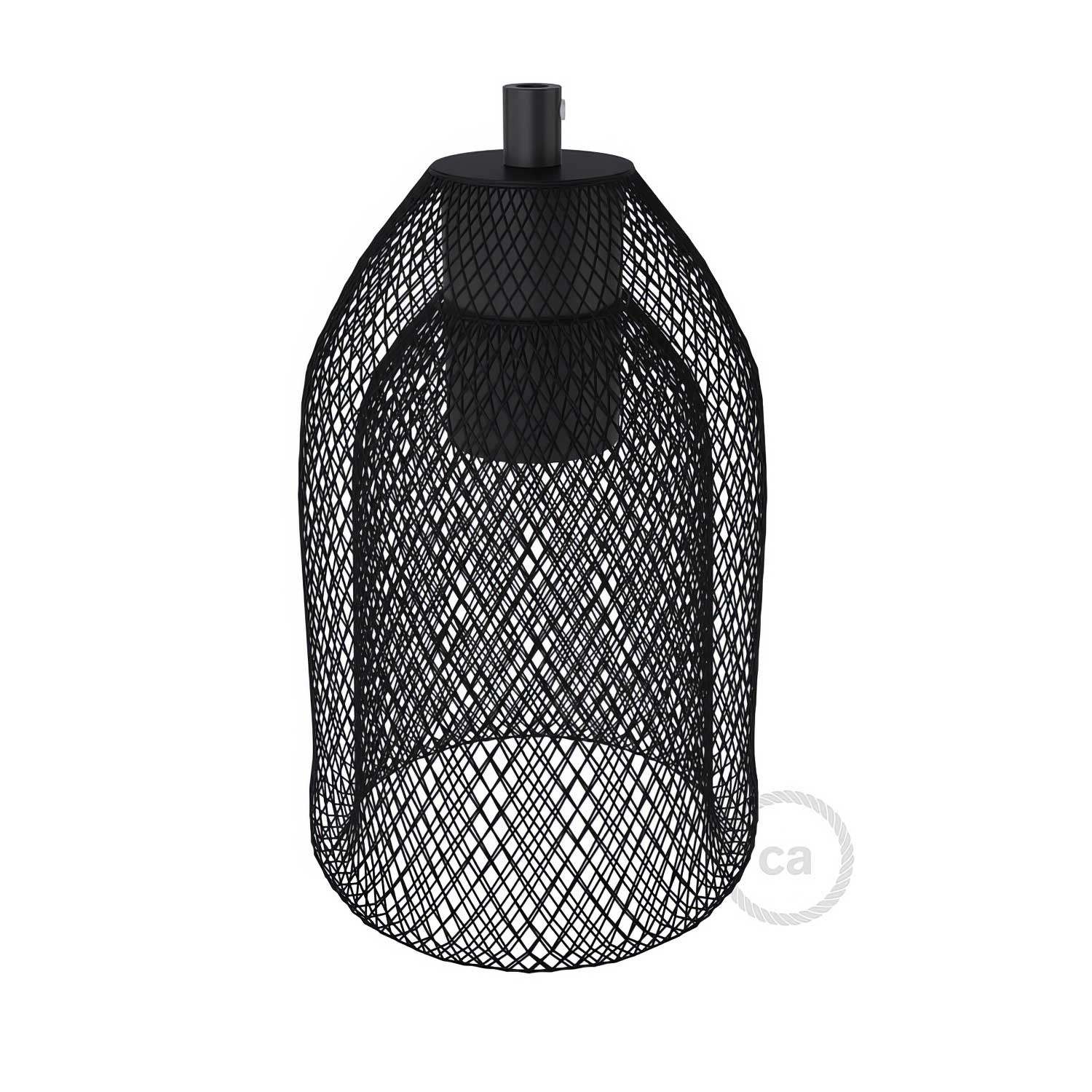 Ghostbell - Abat-jour suspension en maille métallique avec cache-douille - Noir - Image 3