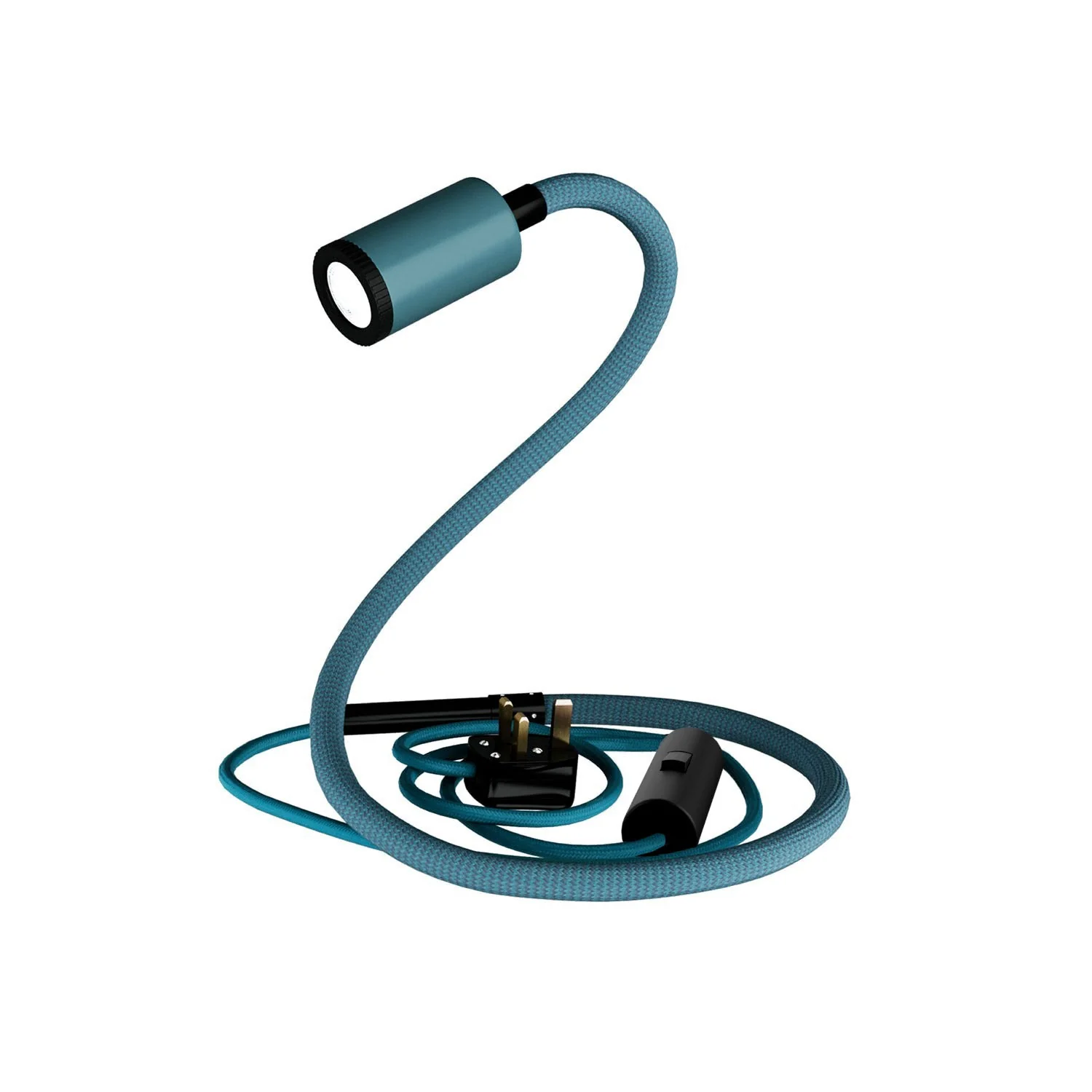 GU1d-one Pastel Lampe articulée sans base avec mini spot LED et fiche UK - Pétrole