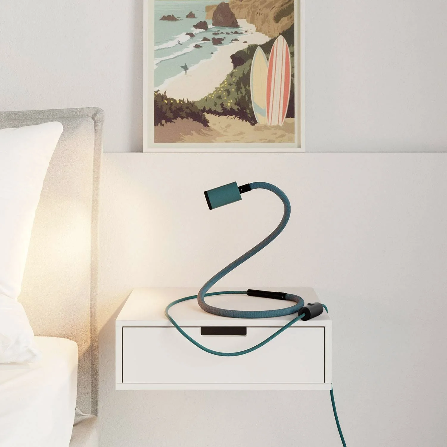 GU1d-one Pastel Lampe articulée sans base avec mini spot LED et fiche UK - Pétrole - Image 2