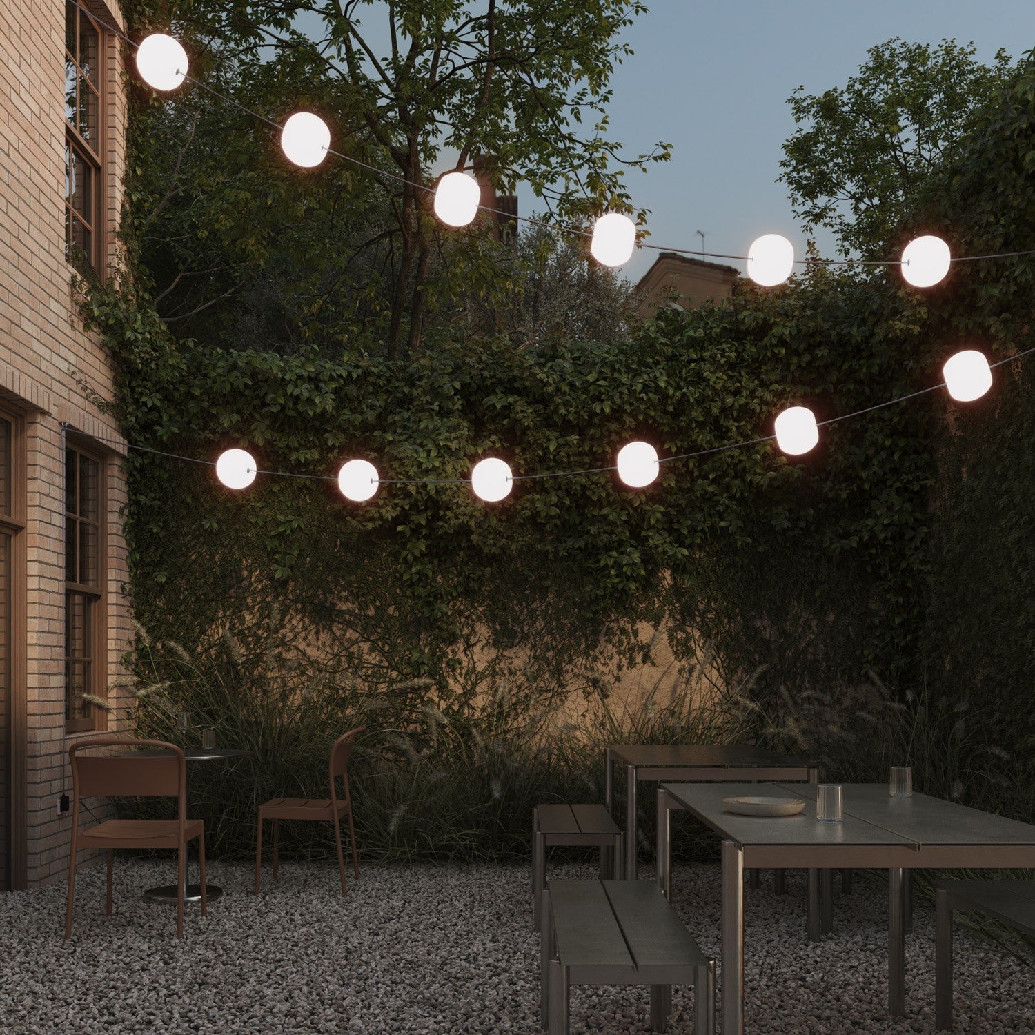 Guirlande lumineuse 12 points lumineux pour extérieur IP67 Gris avec Fiche UK - Marina12 Cherry - Image 2