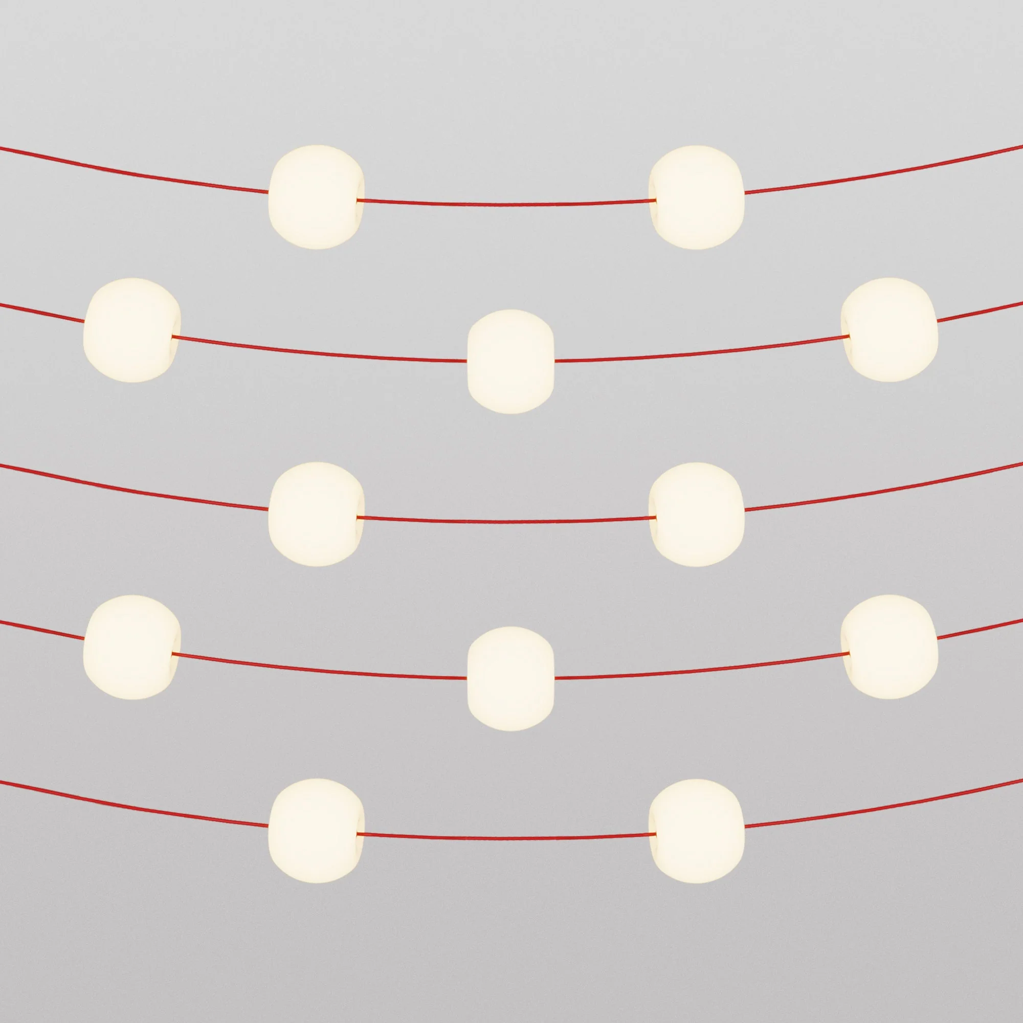 Guirlande lumineuse d’extérieur 12 points lumineux pour environnements humides Étoile de mer Rouge, alimentation avec fiche US - Marina12 Cherry