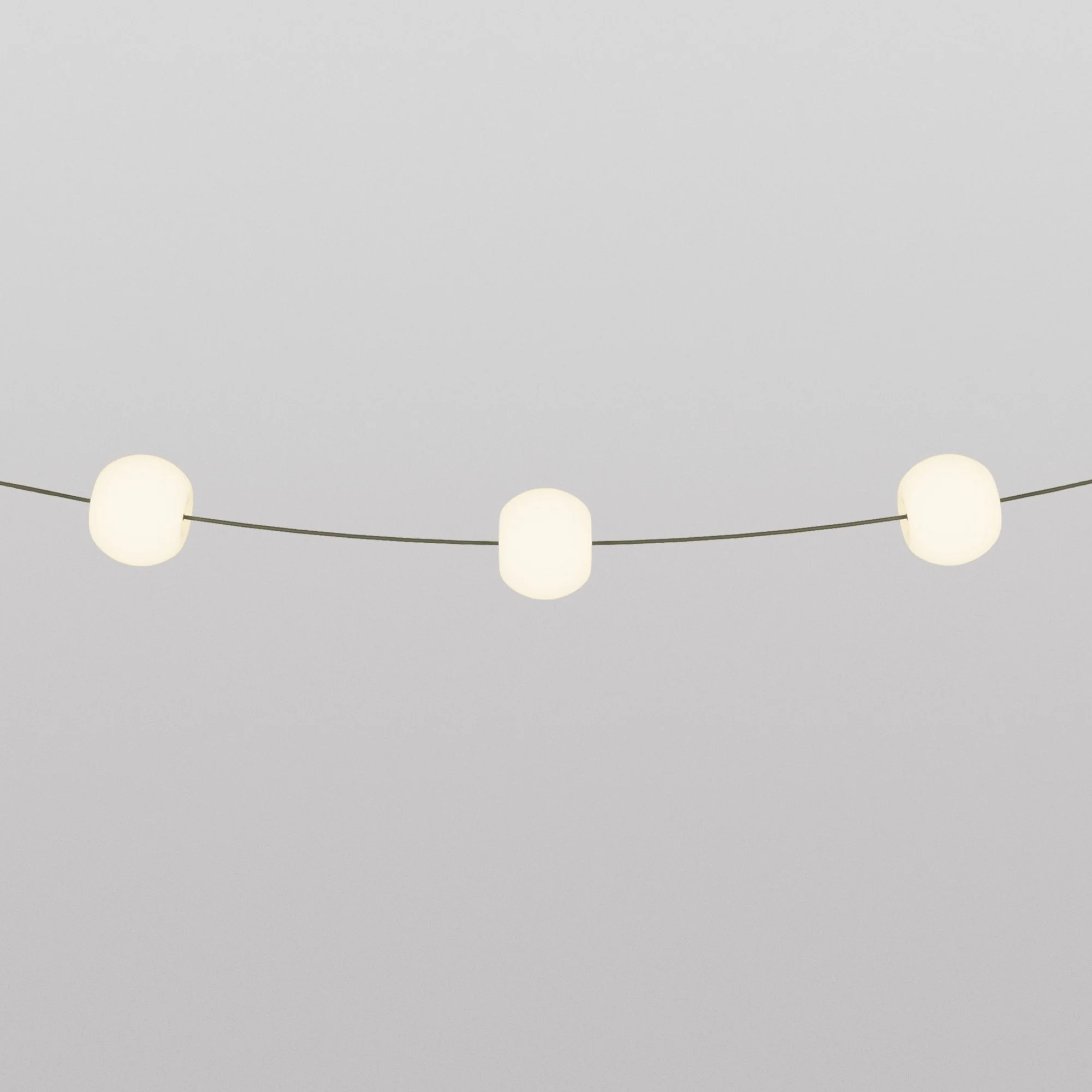Guirlande lumineuse d’extérieur à 3 lumières pour environnements humides, Olive Green, alimentation avec fiche US - Marina3 Cherry