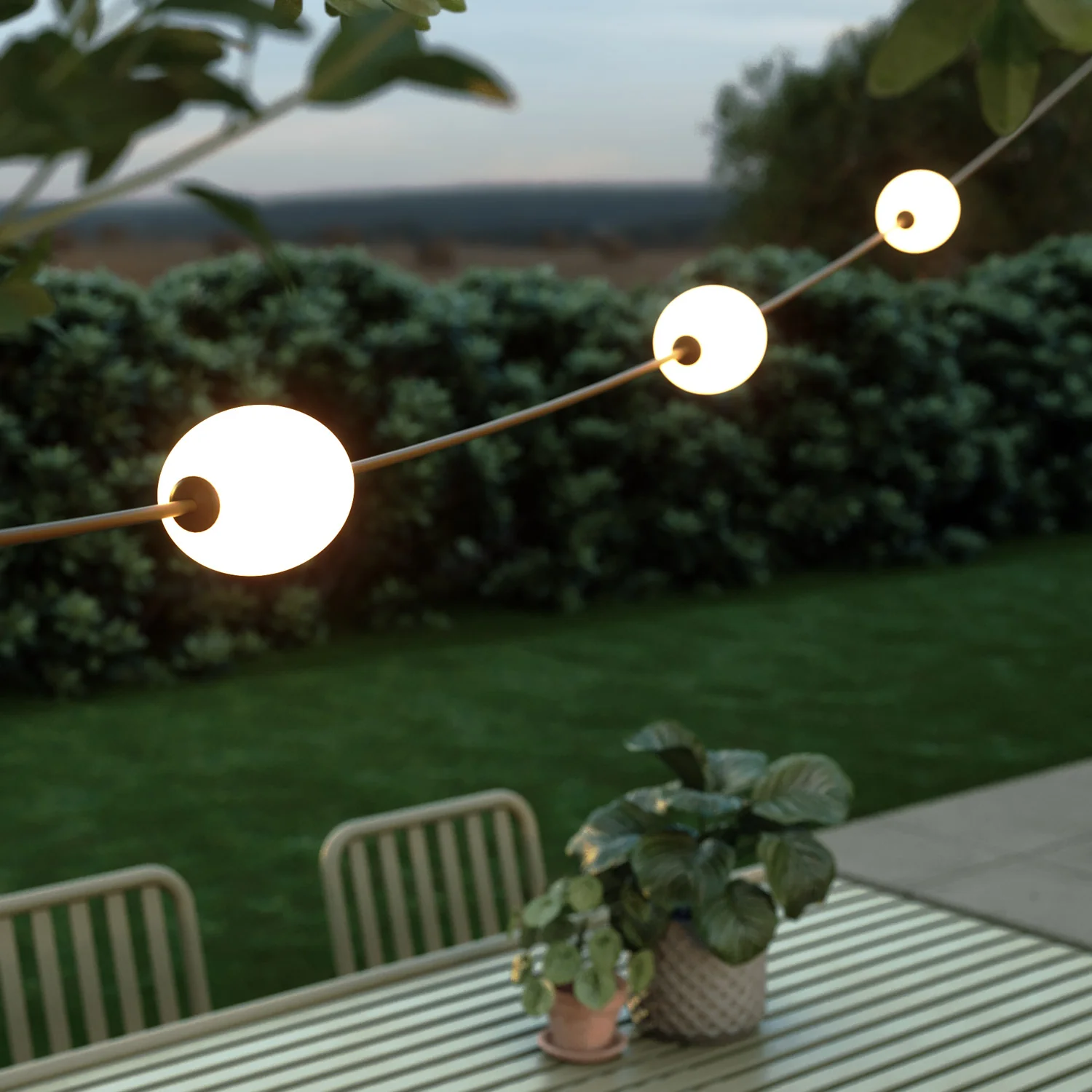 Guirlande lumineuse 3 points lumineux d'extérieur IP67 Vert olive avec prise UK - Marina3 - Image 3