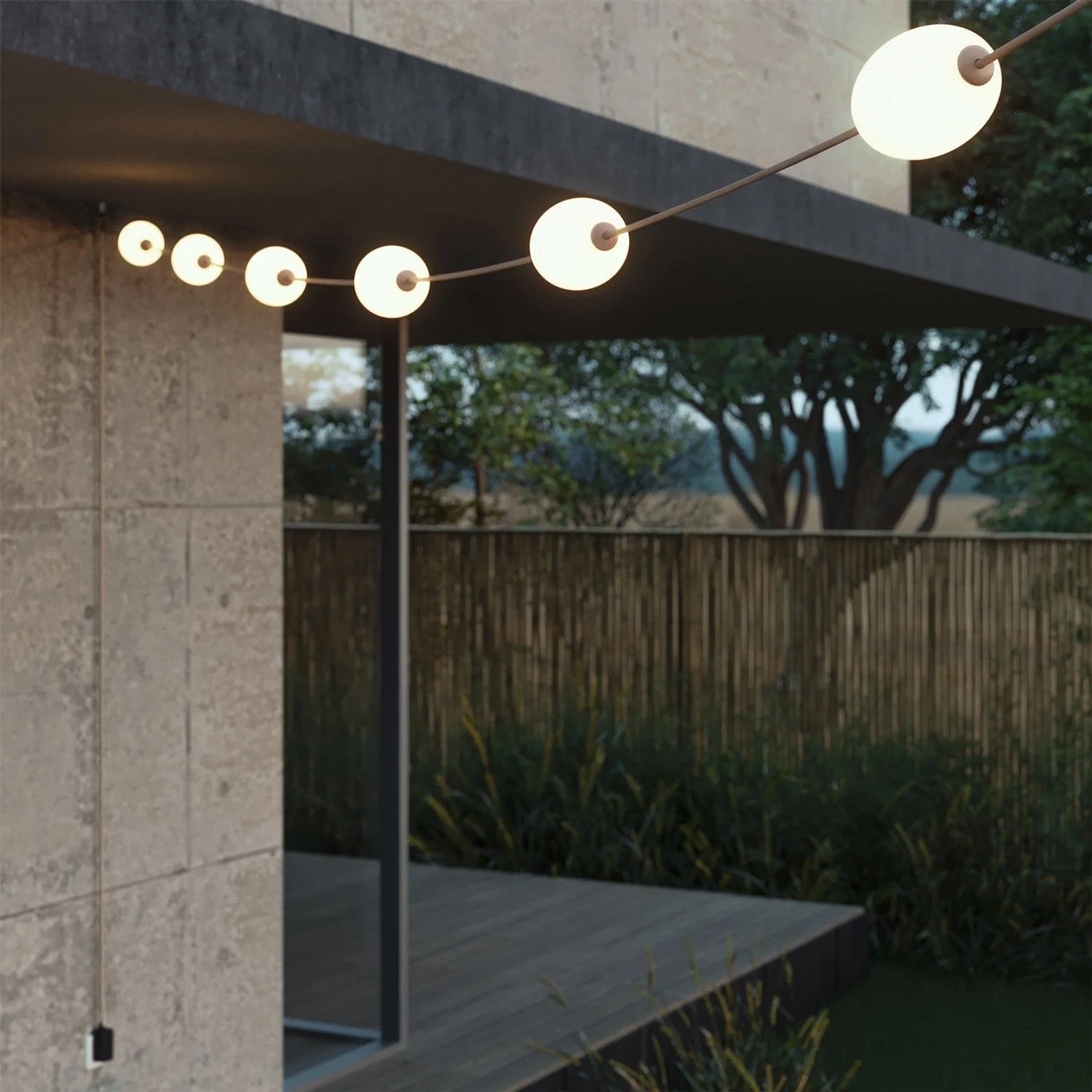 Guirlande lumineuse d’extérieur 6 lumières pour environnements humides Desert Brown, alimentation avec fiche US - Marina6 - Image 3