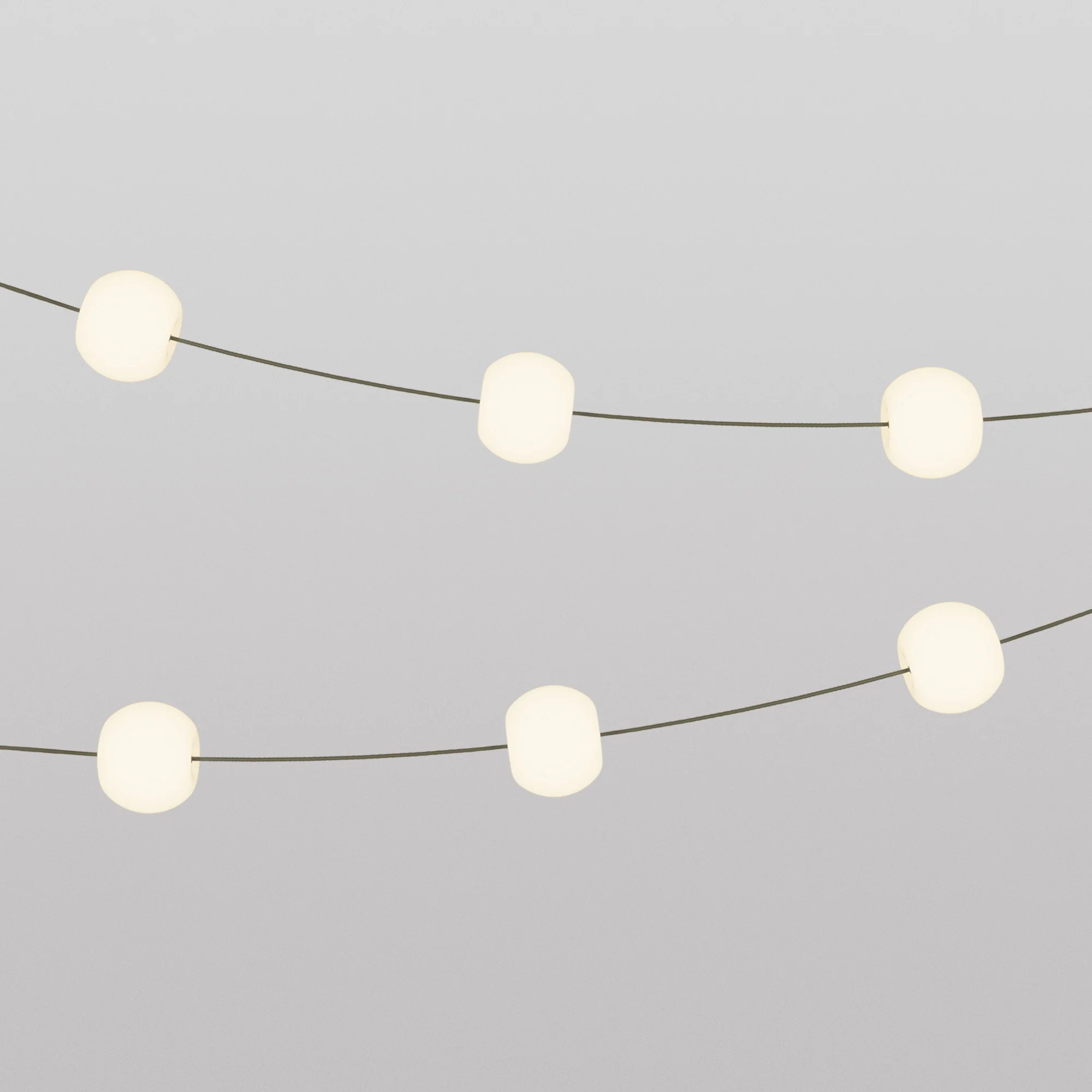 Guirlande lumineuse 6 points lumière pour extérieur IP67 Vert Olive - Marina6 Cherry