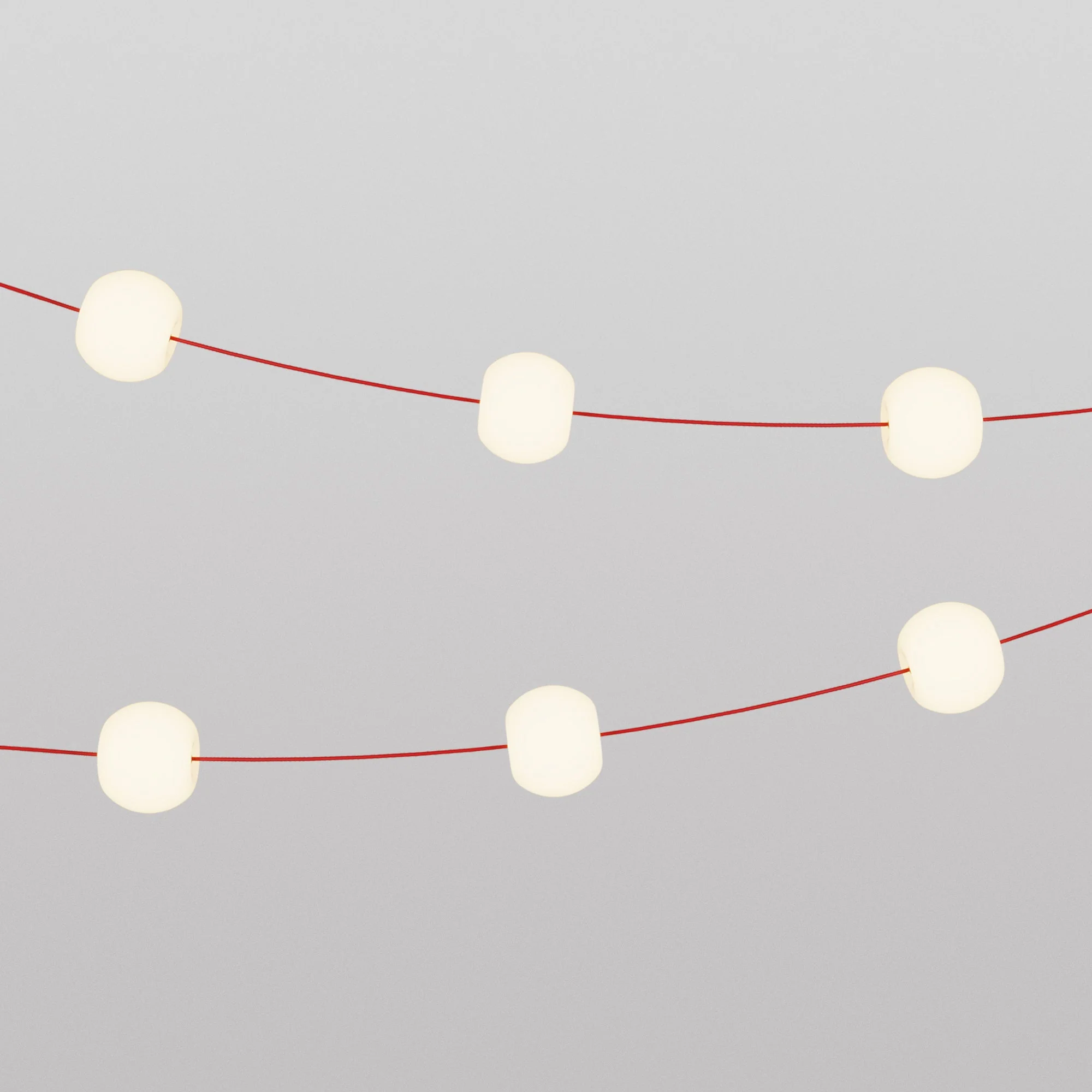 Guirlande lumineuse d’extérieur 6 lumières pour environnements humides Starfish Red, alimentation avec fiche US - Marina6 Cherry