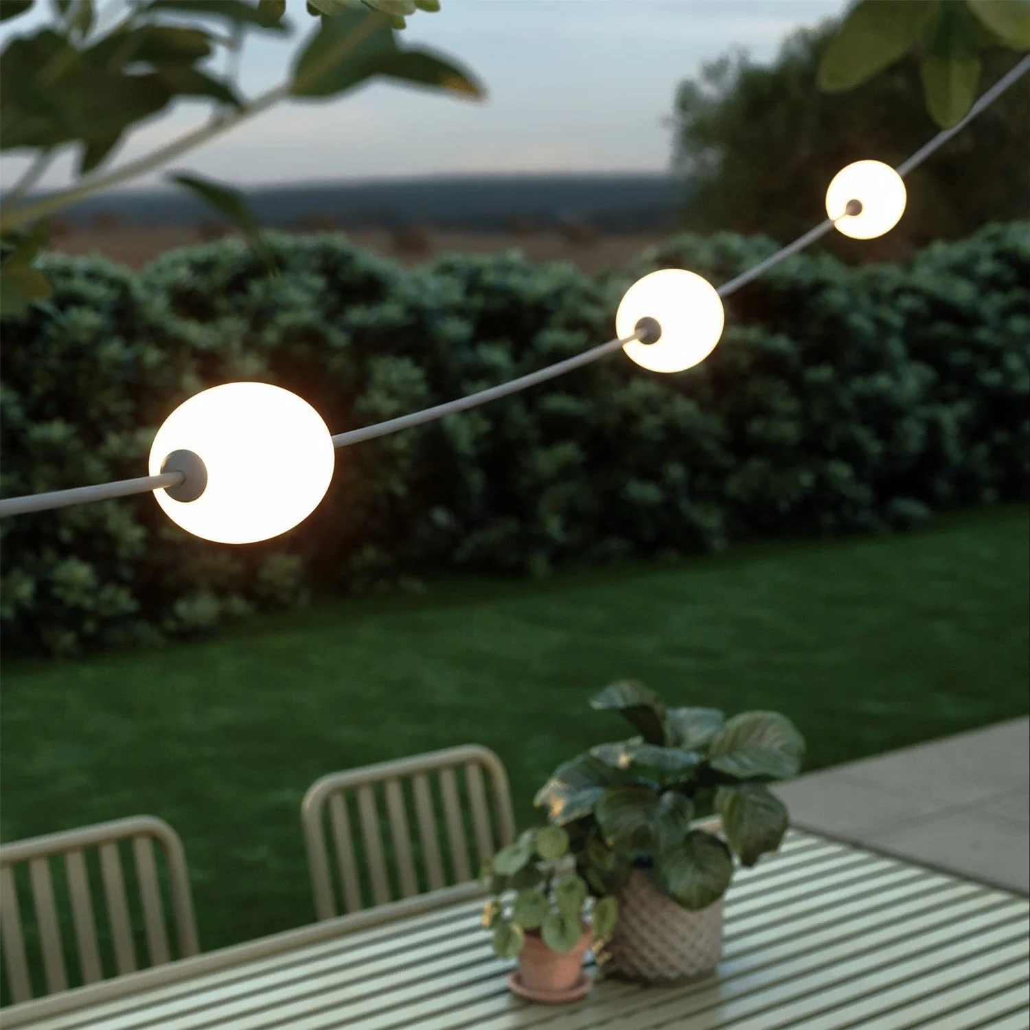 Guirlande lumineuse d’extérieur à 3 lumières pour environnements humides, gris, alimentation avec fiche US - Marina3 - Image 3