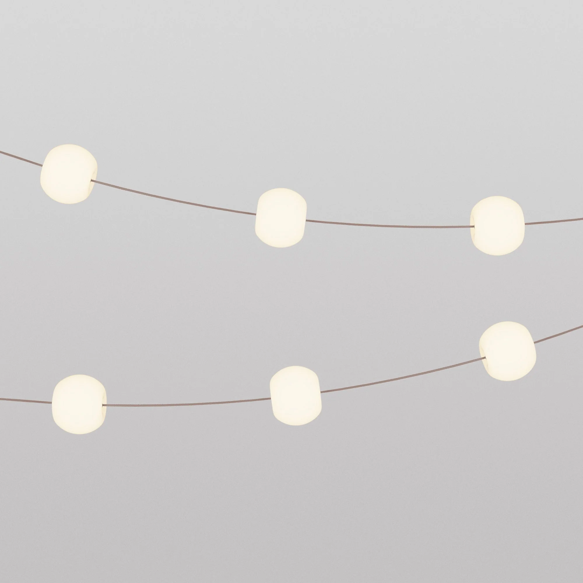 Guirlande lumineuse d’extérieur à 6 lumières pour environnements humides, Desert Brown, alimentation avec fiche US - Marina6 Cherry