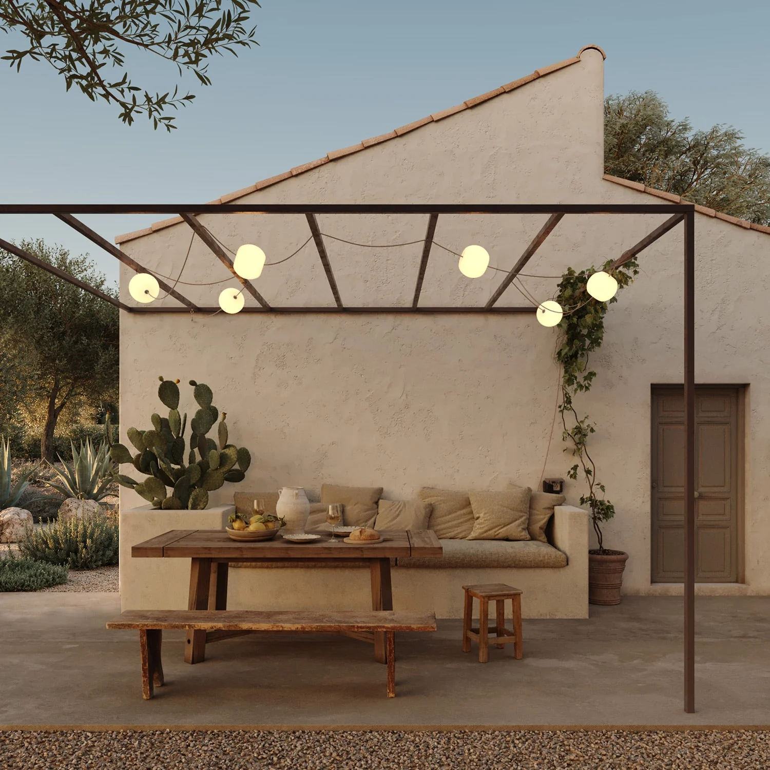 Guirlande lumineuse d’extérieur à 6 lumières pour environnements humides, Desert Brown, alimentation avec fiche US - Marina6 Cherry - Image 11