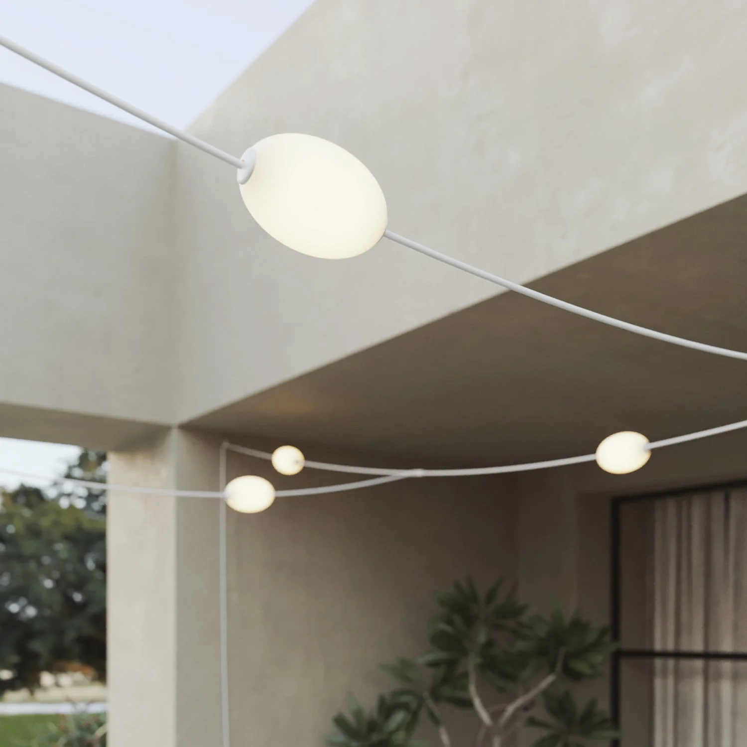 Guirlande lumineuse filet extérieur 7 lumières pour milieux humides Sable Blanc, alimentation avec prise US - Marina GRID - Image 5