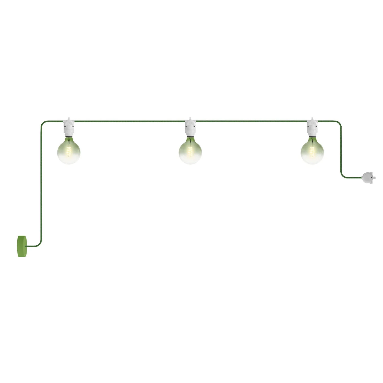 Guirlande lumineuse Modulair d’extérieur IP65 avec 3 lumières et pavillon - Blanc