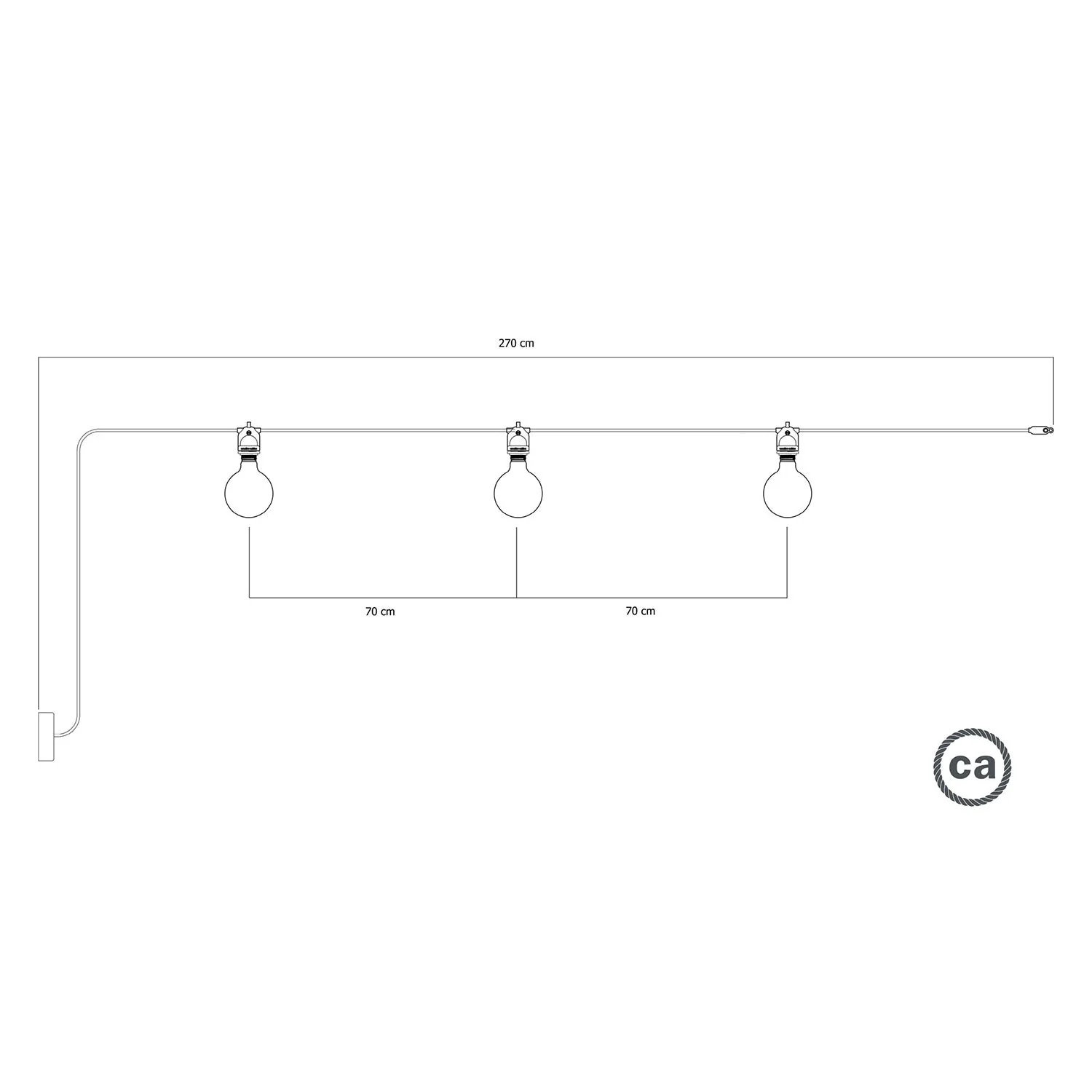 Guirlande lumineuse Modulair d’extérieur IP65 avec 3 lumières et pavillon - Blanc - Image 5