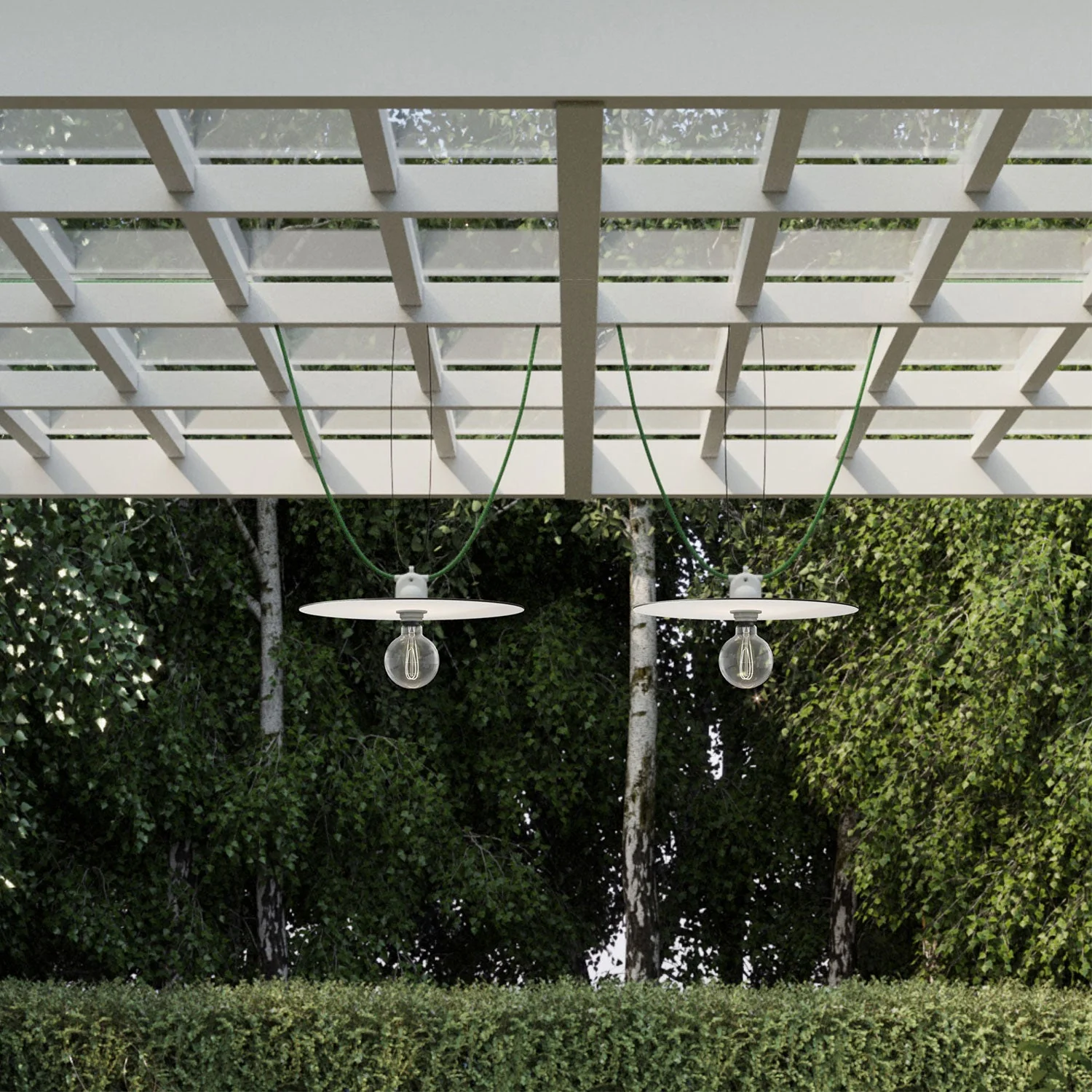 Guirlande lumineuse Modulair d’extérieur IP65 portable avec 2 abat-jour et fiche UK - Blanc - Image 3