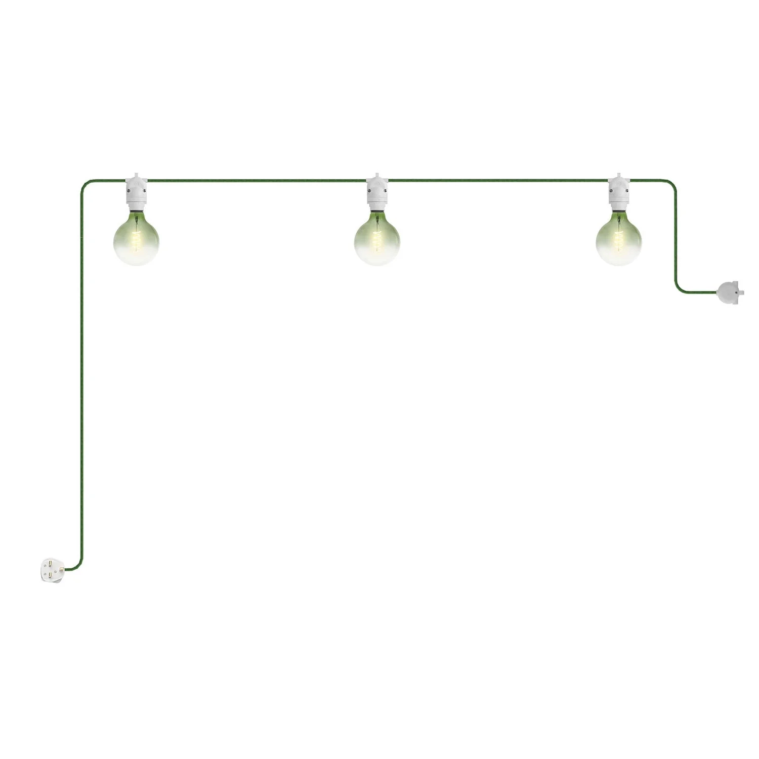 Guirlande lumineuse Modulair d'extérieur IP65 portable avec 3 lumières et fiche UK - Blanc