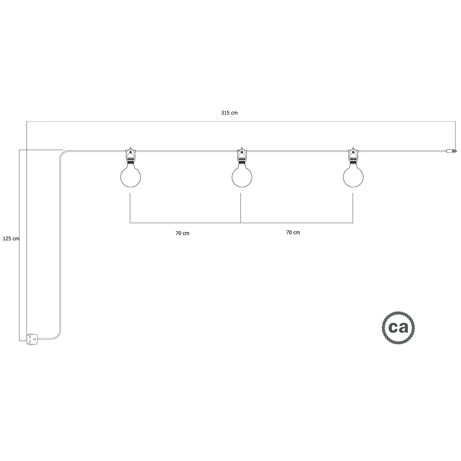 Guirlande lumineuse Modulair d'extérieur IP65 portable avec 3 lumières et fiche UK - Blanc - Image 5