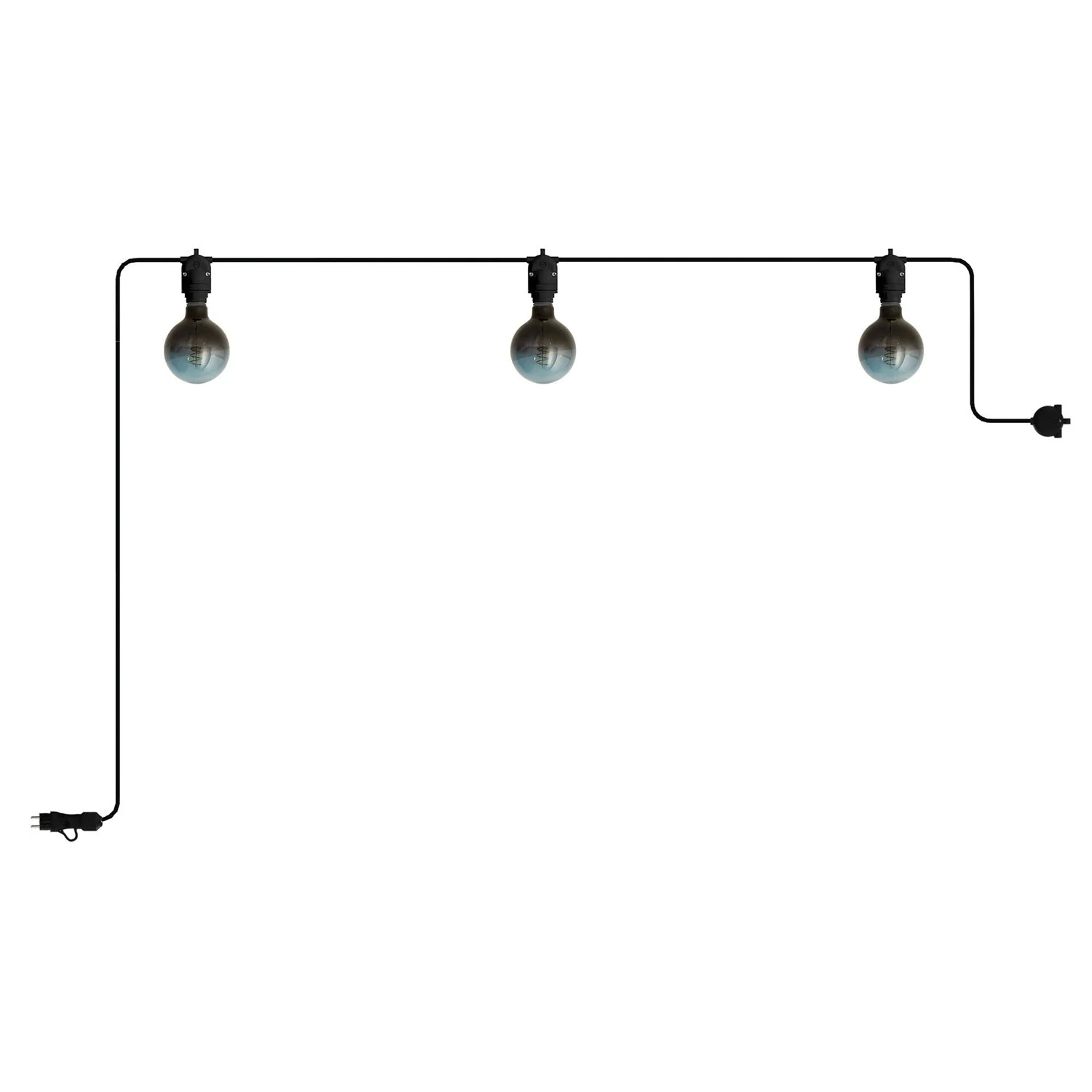 Guirlande lumineuse Modulair d'extérieur IP65 portable avec 3 lumières - Noir