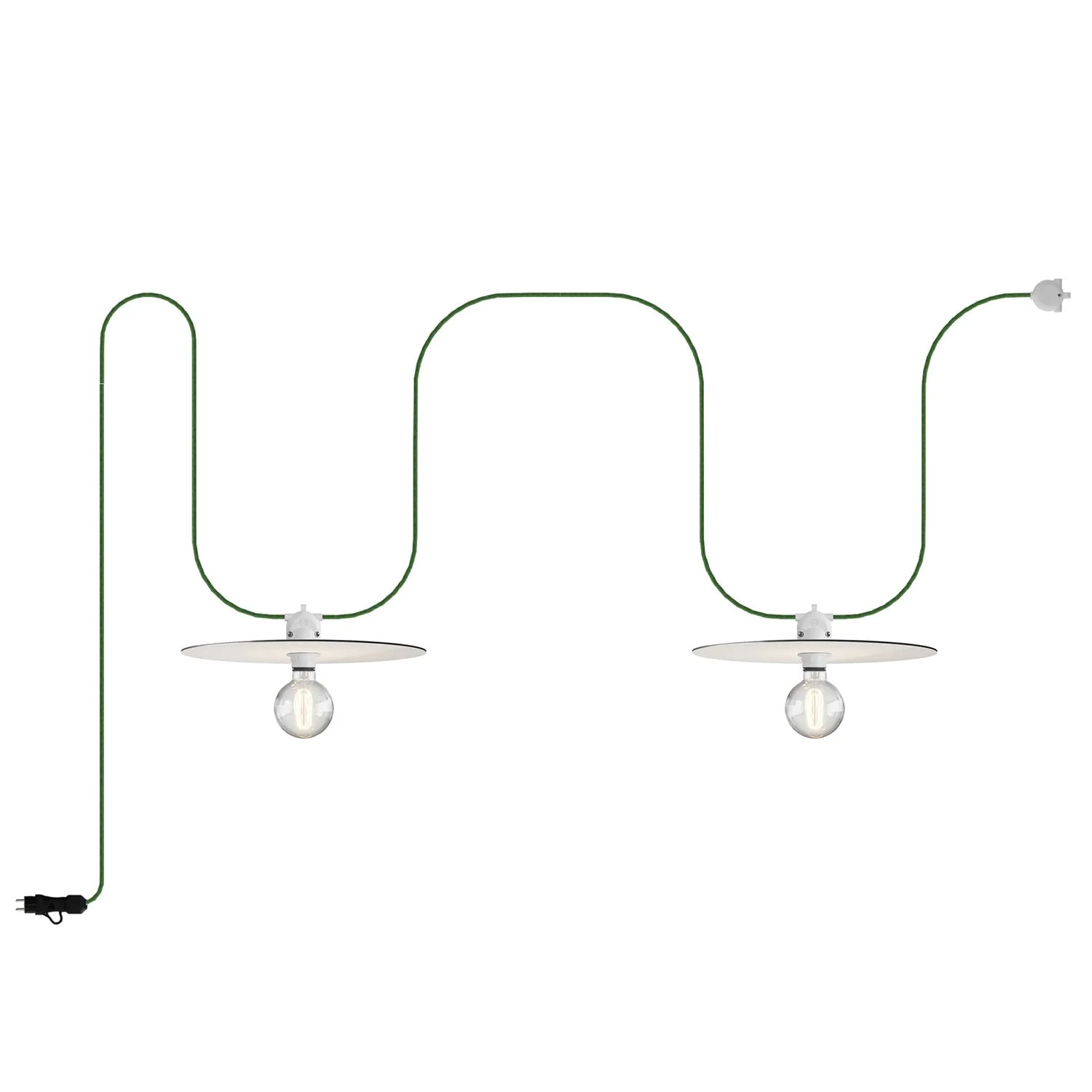 Guirlande lumineuse Modulair d’extérieur IP65 portable avec 2 abat-jour - Blanc