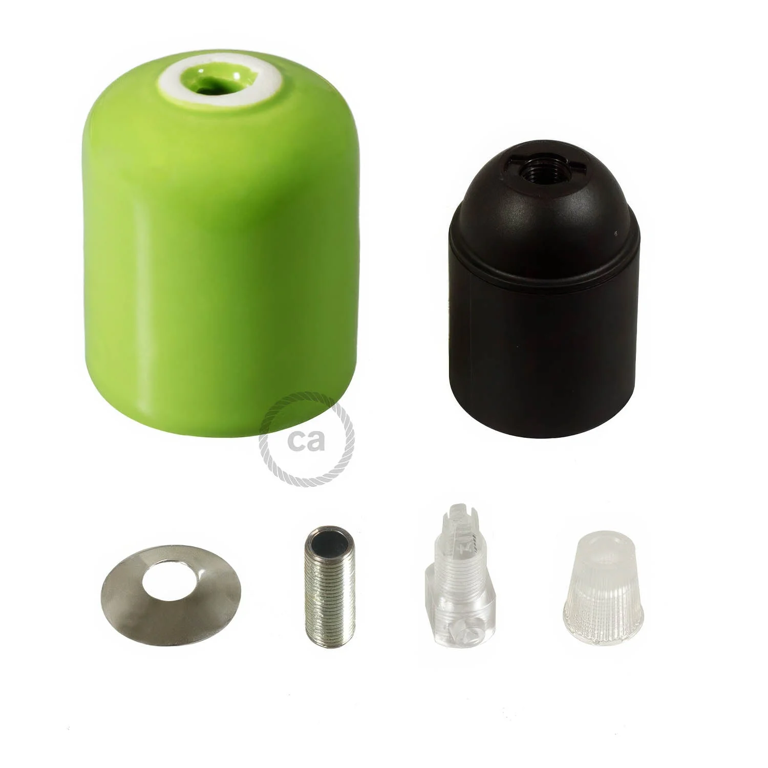 Kit douille en céramique fait main E26 - Vert pistache - Image 2