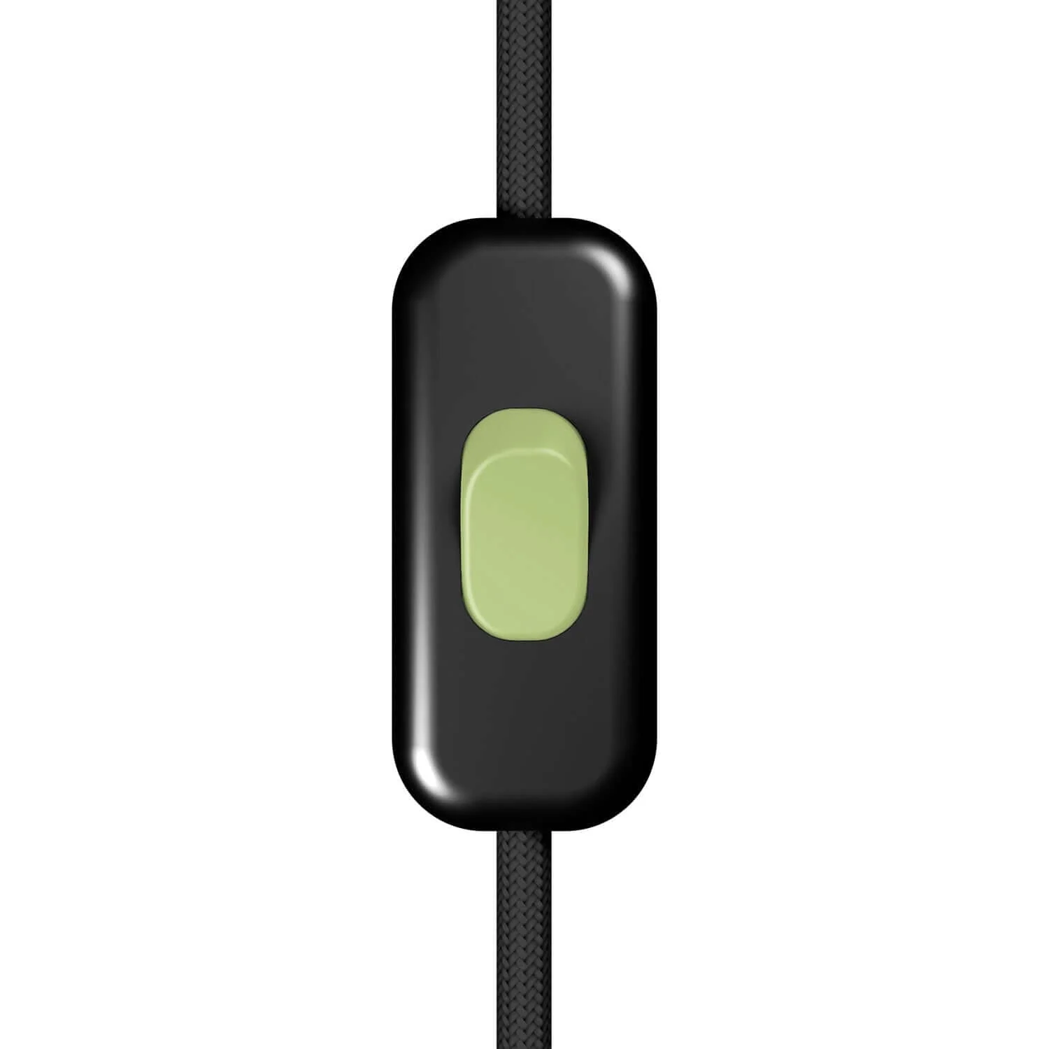 Interrupteur unipolaire coupe-câble Creative Switch noir et bouton vert prairie
