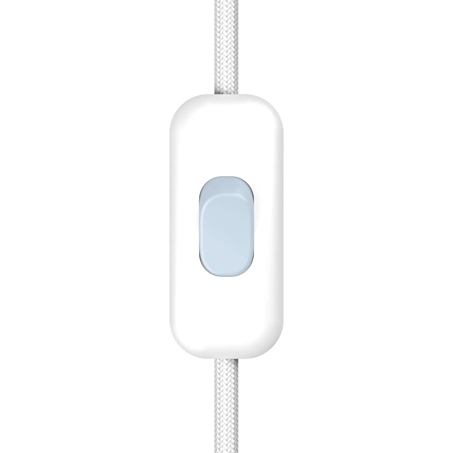 Interrupteur unipolaire coupe-circuit Creative Switch blanc et bouton bleu bleu-gris