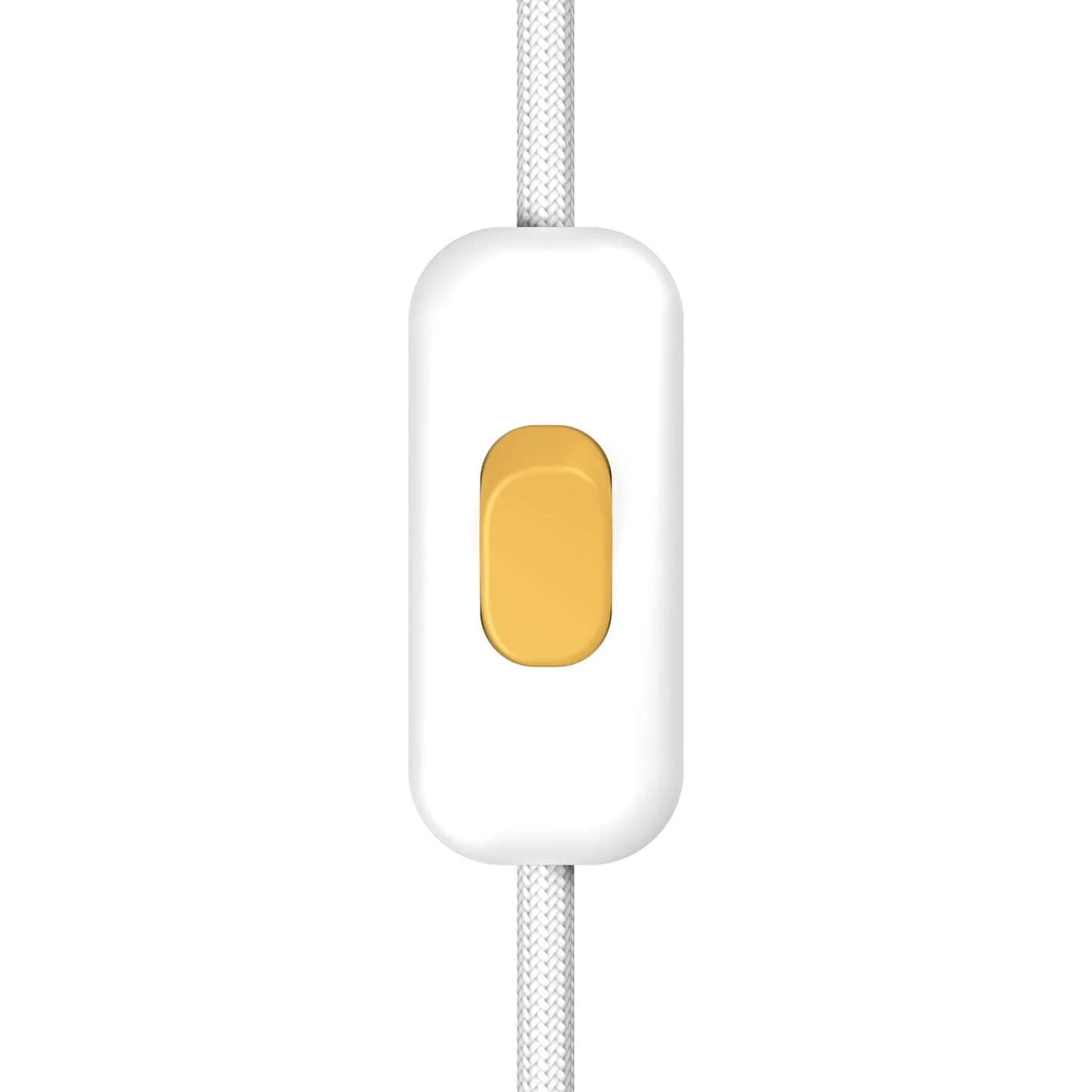 Interrupteur unipolaire coupe-circuit Creative Switch Blanc et bouton Moutarde