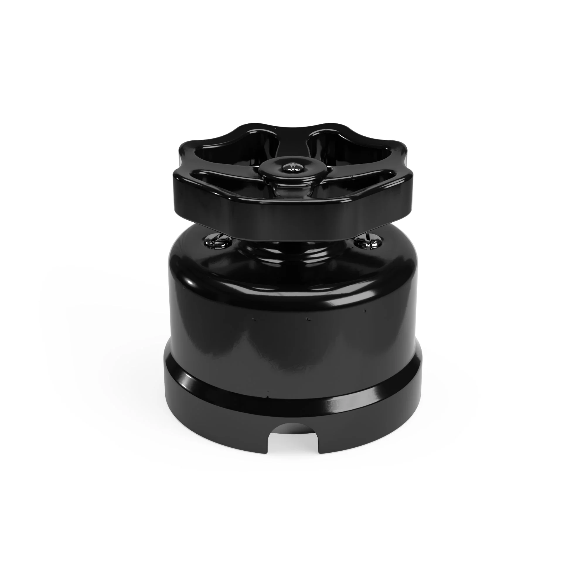 Interrupteur/va-et-vient en porcelaine noire avec bouton. - Image 9