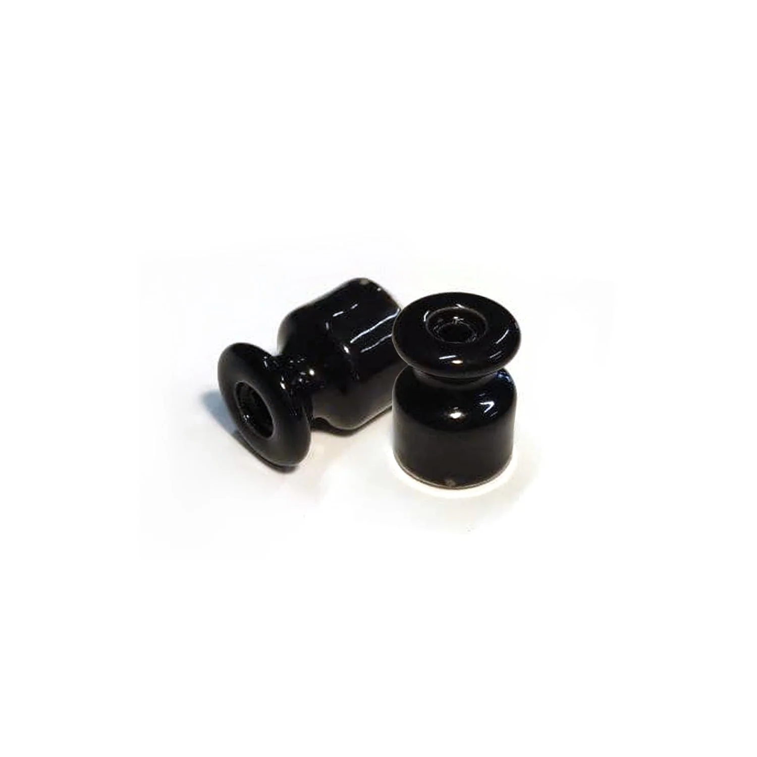 Isolateur en porcelaine pour installation murale 18 mm - Noir