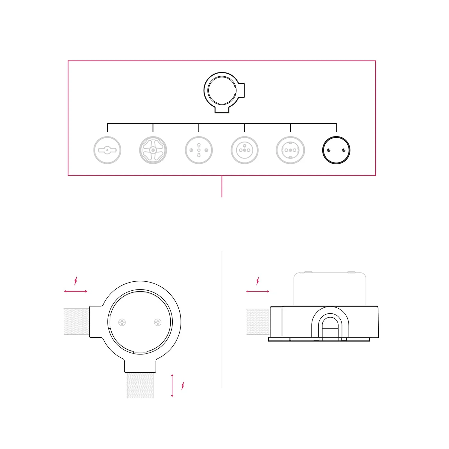 Kit boîte de dérivation et base pour Creative-Tubes en porcelaine - Blanc - Image 14