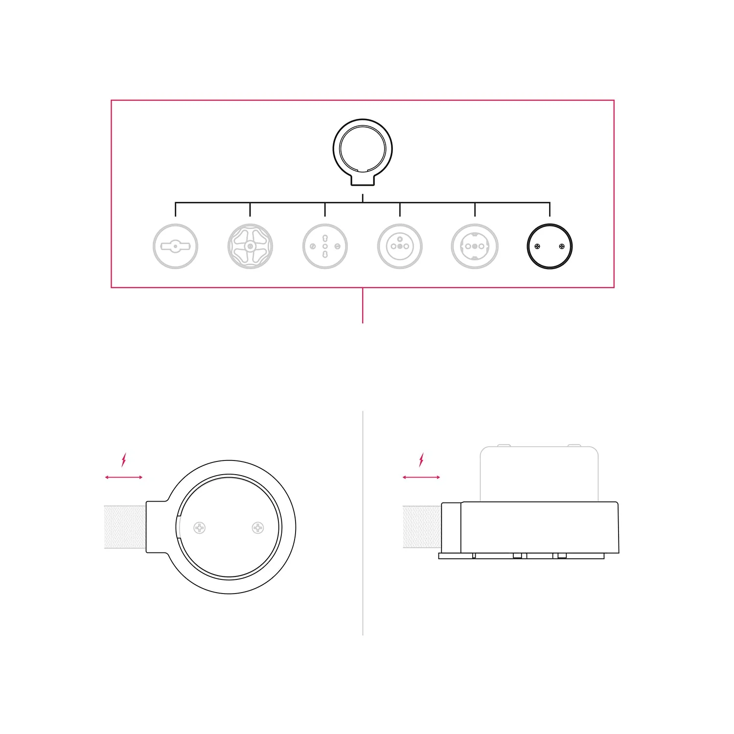 Kit boîte de dérivation et base pour Creative-Tubes en porcelaine - Blanc - Image 7