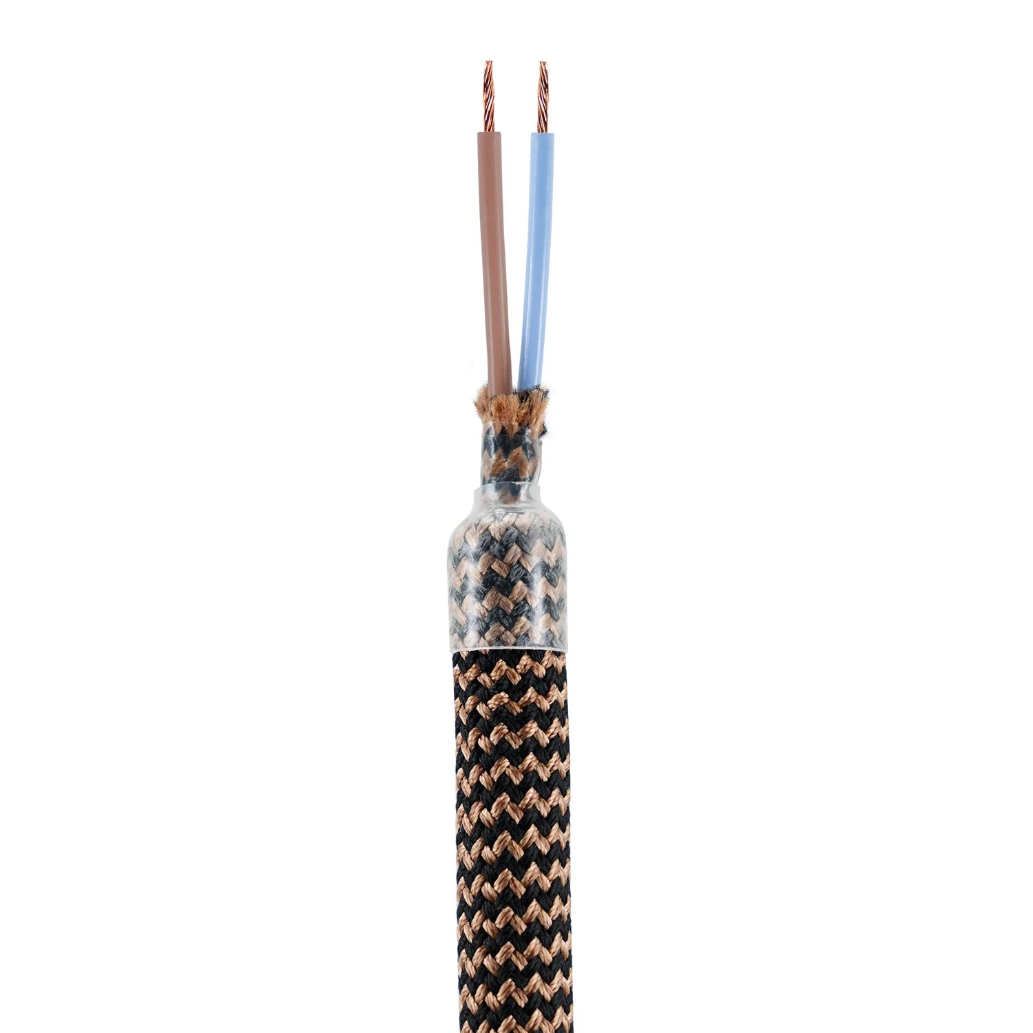 Kit Creative Flex tube d'extension flexible recouvert de tissu RZ22 Noir Whiskey avec embouts métalliques - Image 2