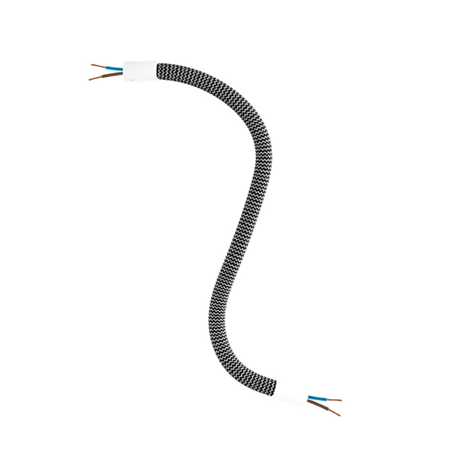 Kit Creative Flex tube flexible d’extension gainé de tissu RZ30 Noir Fer avec embouts métalliques