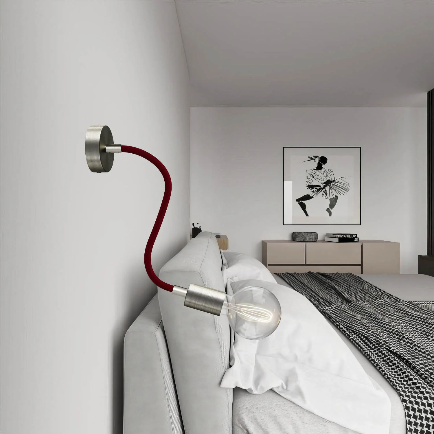 Kit Creative Flex tube flexible d’extension gainé de tissu RM19 Bordeaux avec embouts métalliques - Image 20
