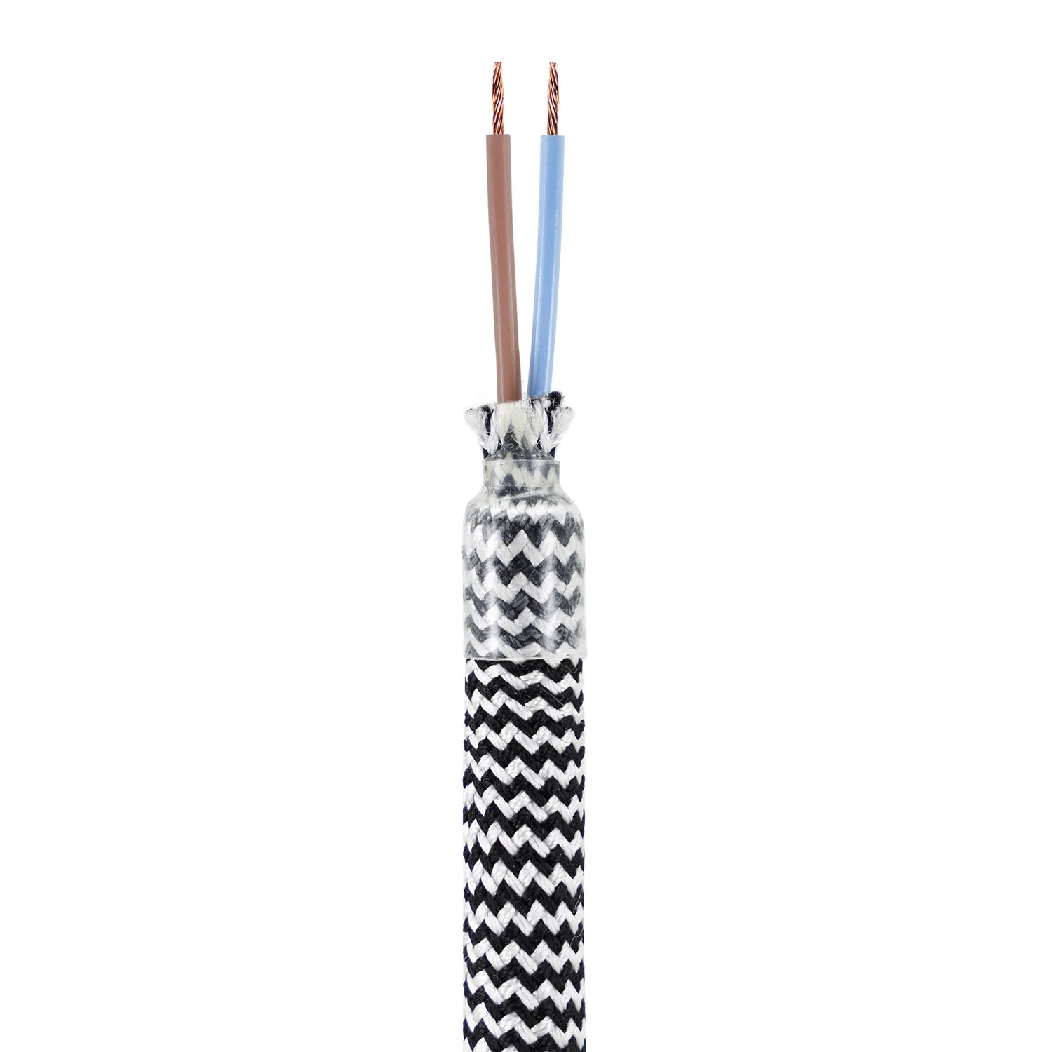 Kit Creative Flex tube flexible d’extension gainé de tissu RZ04 Noir Blanc avec embouts métalliques - Image 2