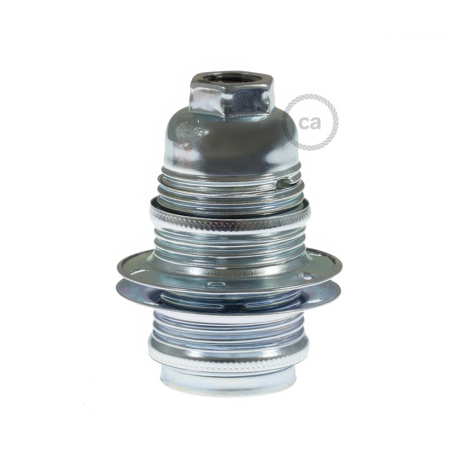 Kit douille E14 en métal avec double bague pour abat-jour - Argent - Image 6