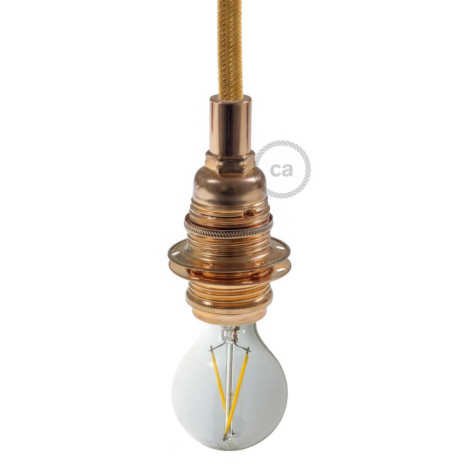 Kit douille E14 en métal avec double bague pour abat-jour - Cuivre - Image 4