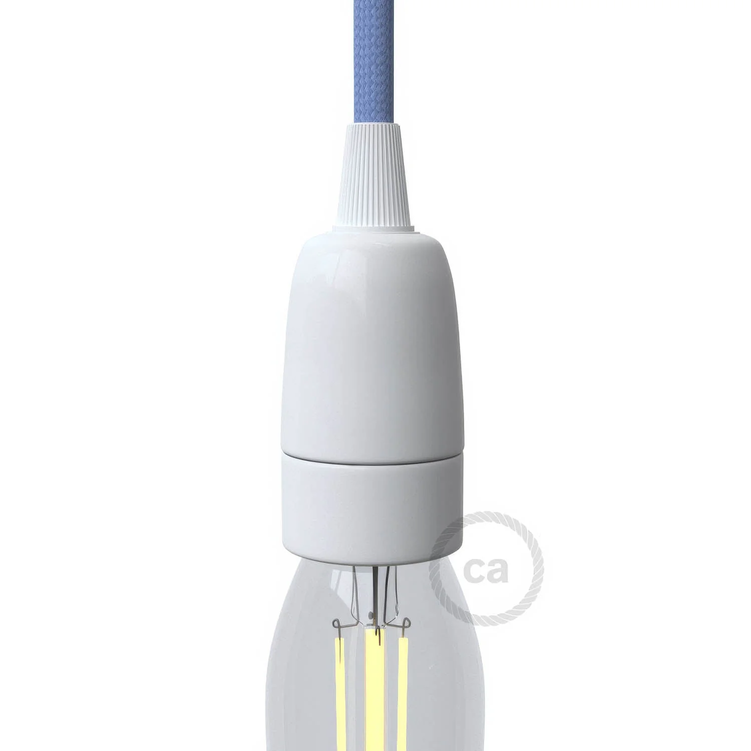 Kit douille E14 en porcelaine - Blanc