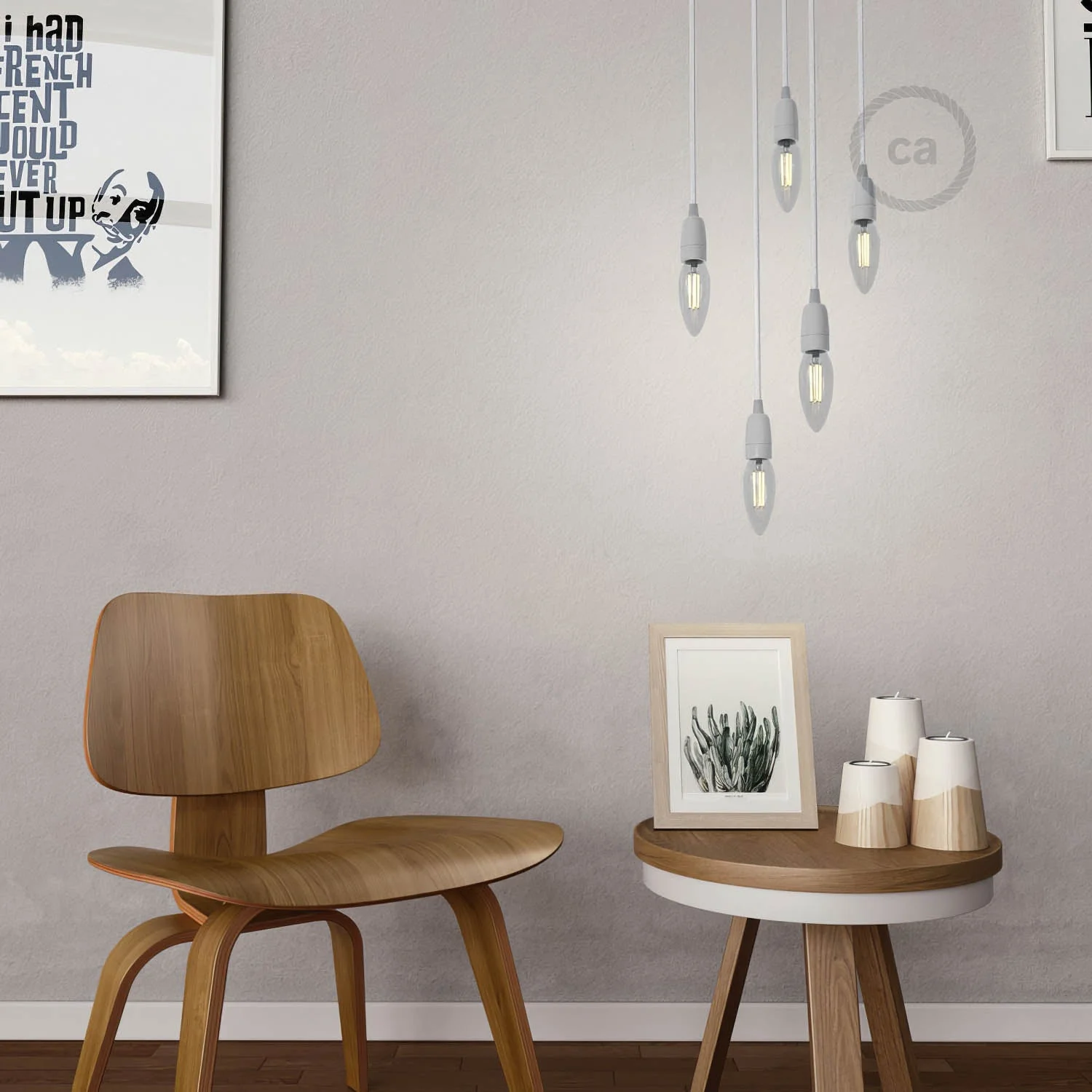 Kit douille E14 en porcelaine - Gris - Image 2