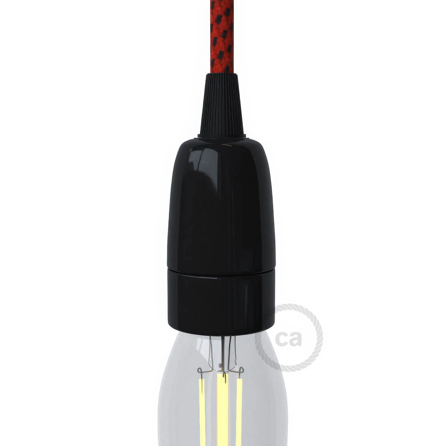 Kit douille E14 en porcelaine - Noir