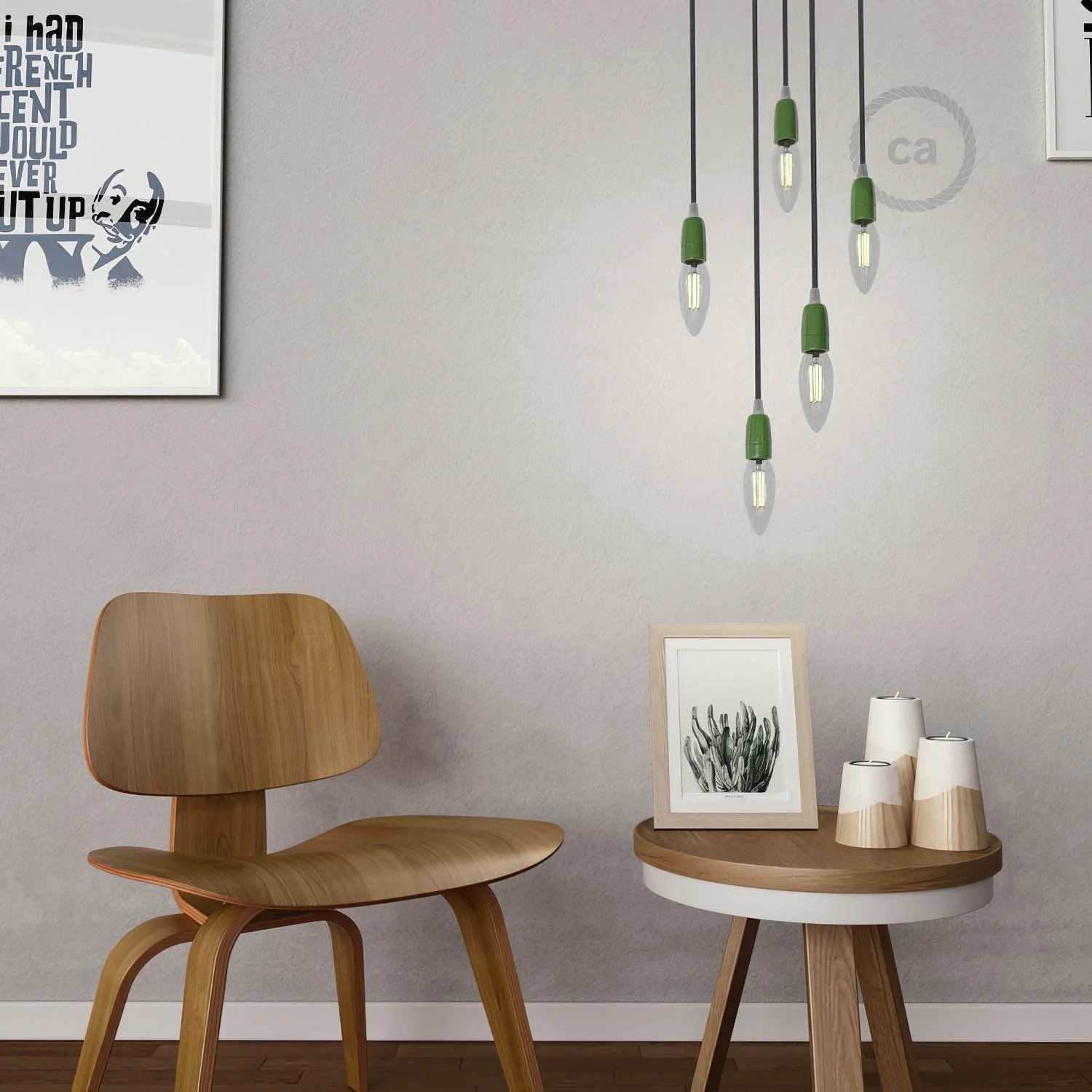Kit douille E14 en porcelaine - Vert - Image 2