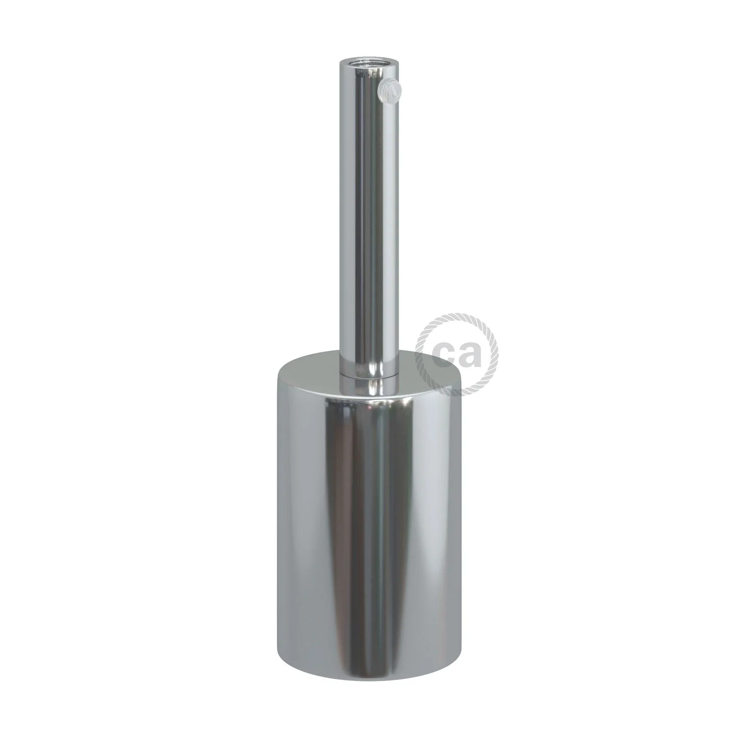 Kit douille E26 en métal cylindrique UL avec serre-câble de 7 cm - Chrome - Image 3