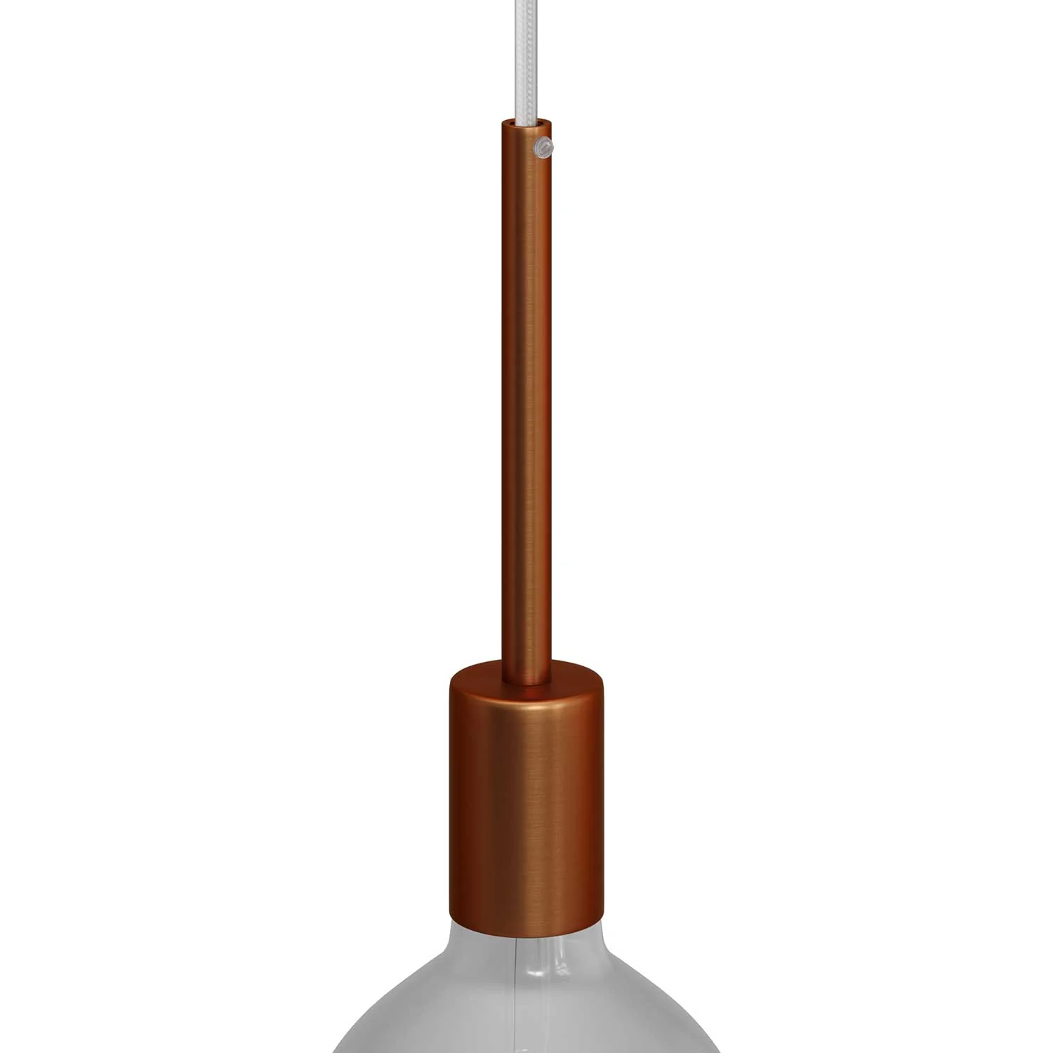 Kit douille E27 cylindrique en métal avec serre-câble de 15 cm - Cuivre satiné
