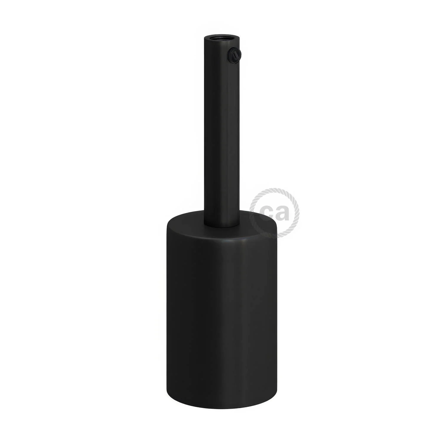 Kit douille E27 cylindrique en métal avec serre-câble de 7 cm - Noir - Image 3