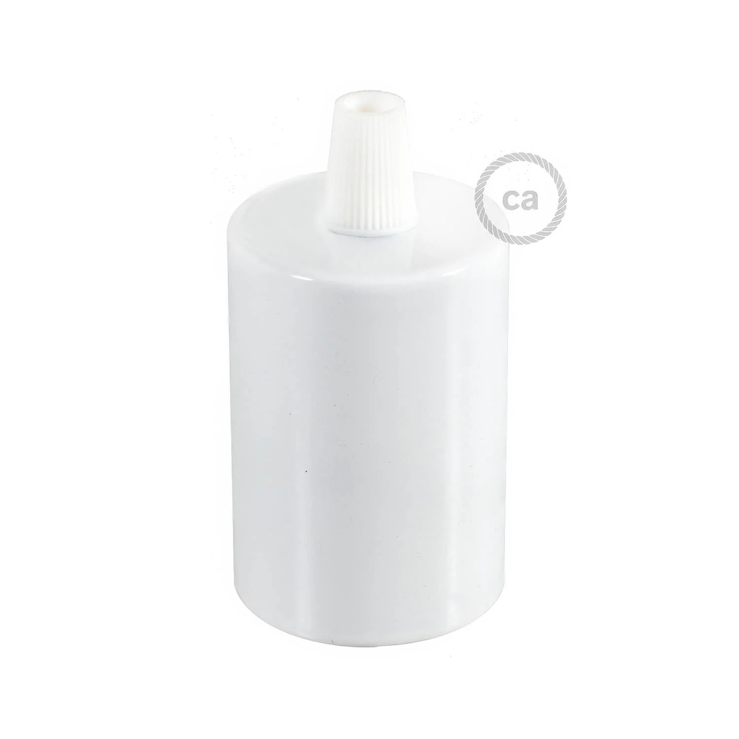 Kit douille E27 cylindrique en métal - Blanc brillant - Image 3