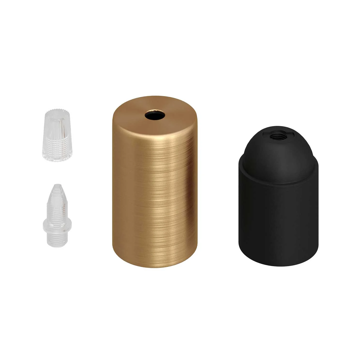 Kit douille E27 cylindrique en métal - Bronze satiné - Image 2