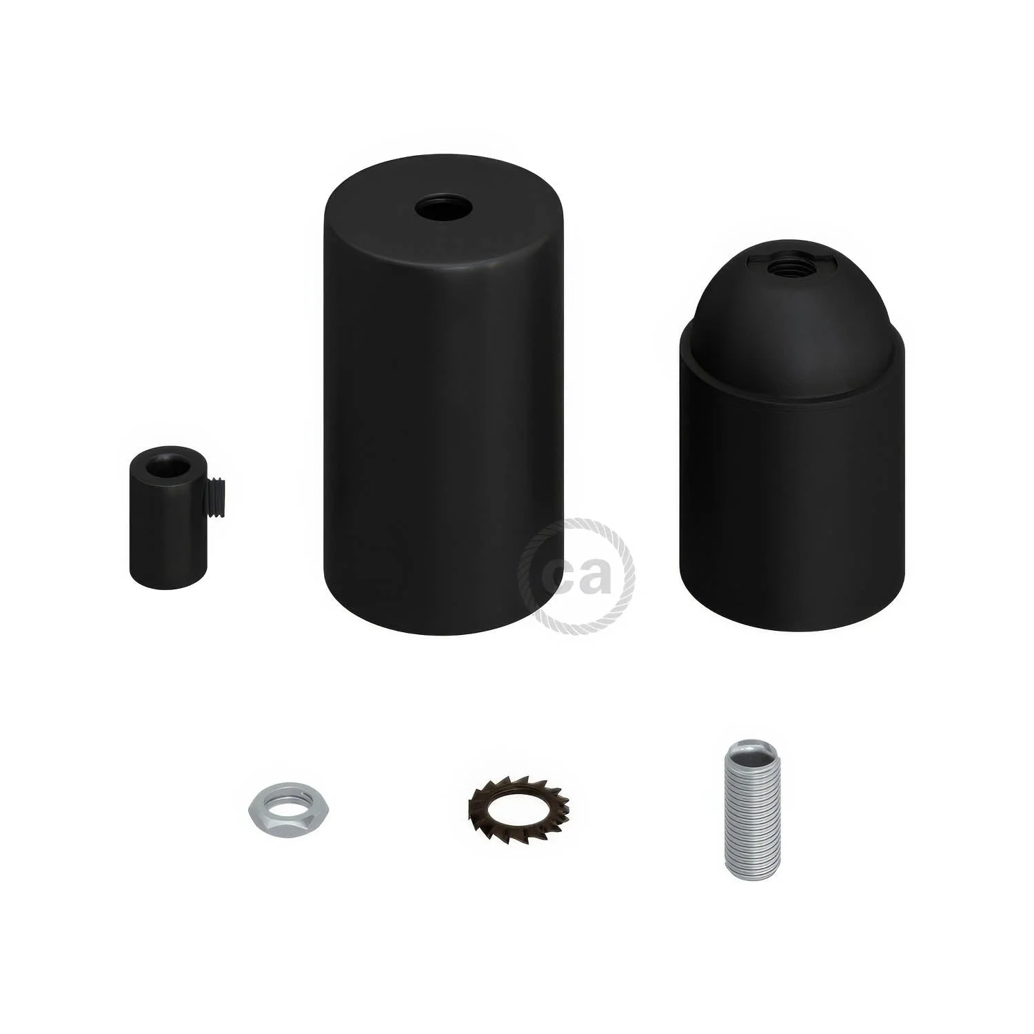 Kit douille E27 cylindrique en métal - Noir - Image 6