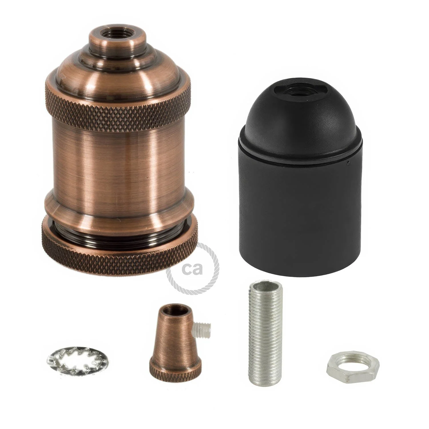 Kit douille E27 en aluminium vintage - Cuivre - Image 2