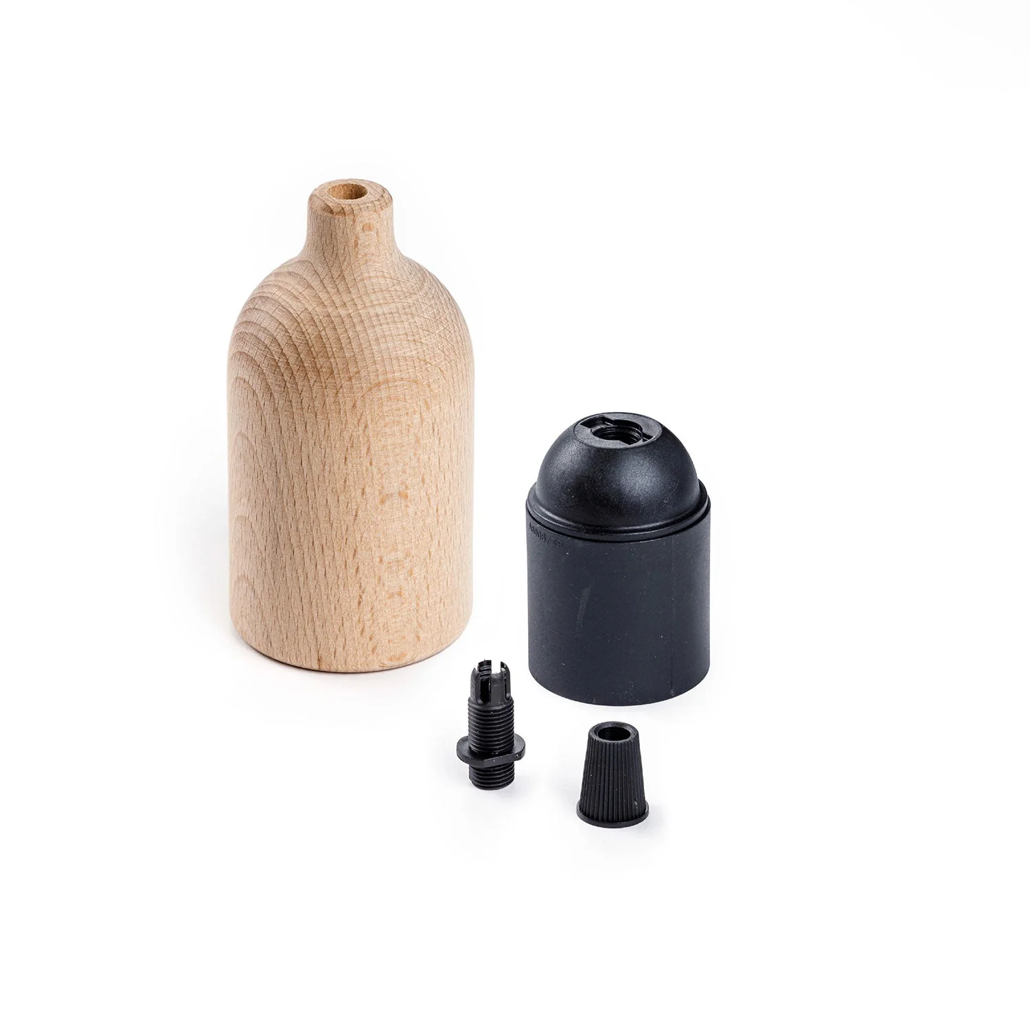 Kit douille E27 en bois avec serre-câble dissimulé - Neutre - Image 2